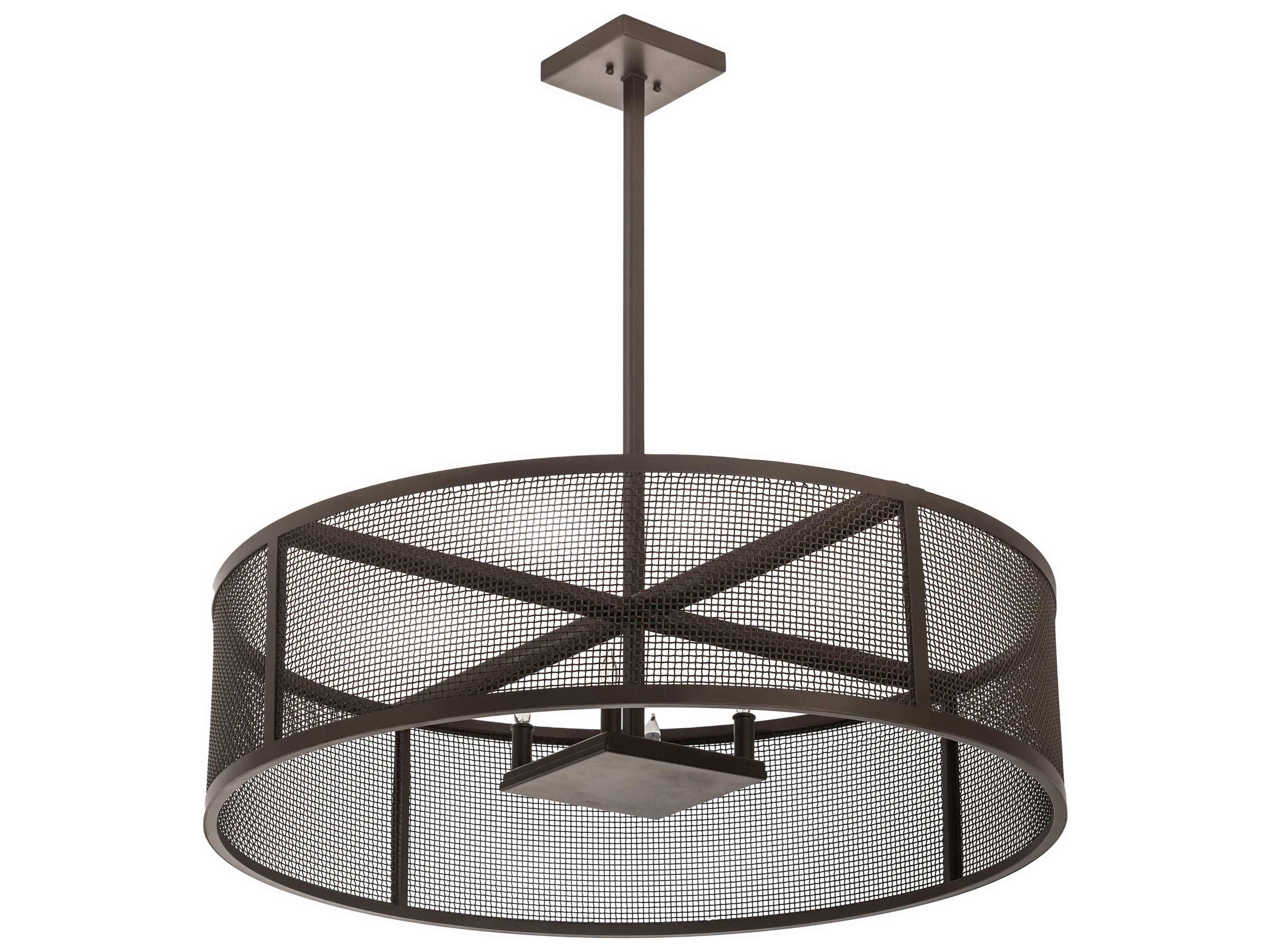 Meyda Cilindro 4-Light Bronze Drum Pendant