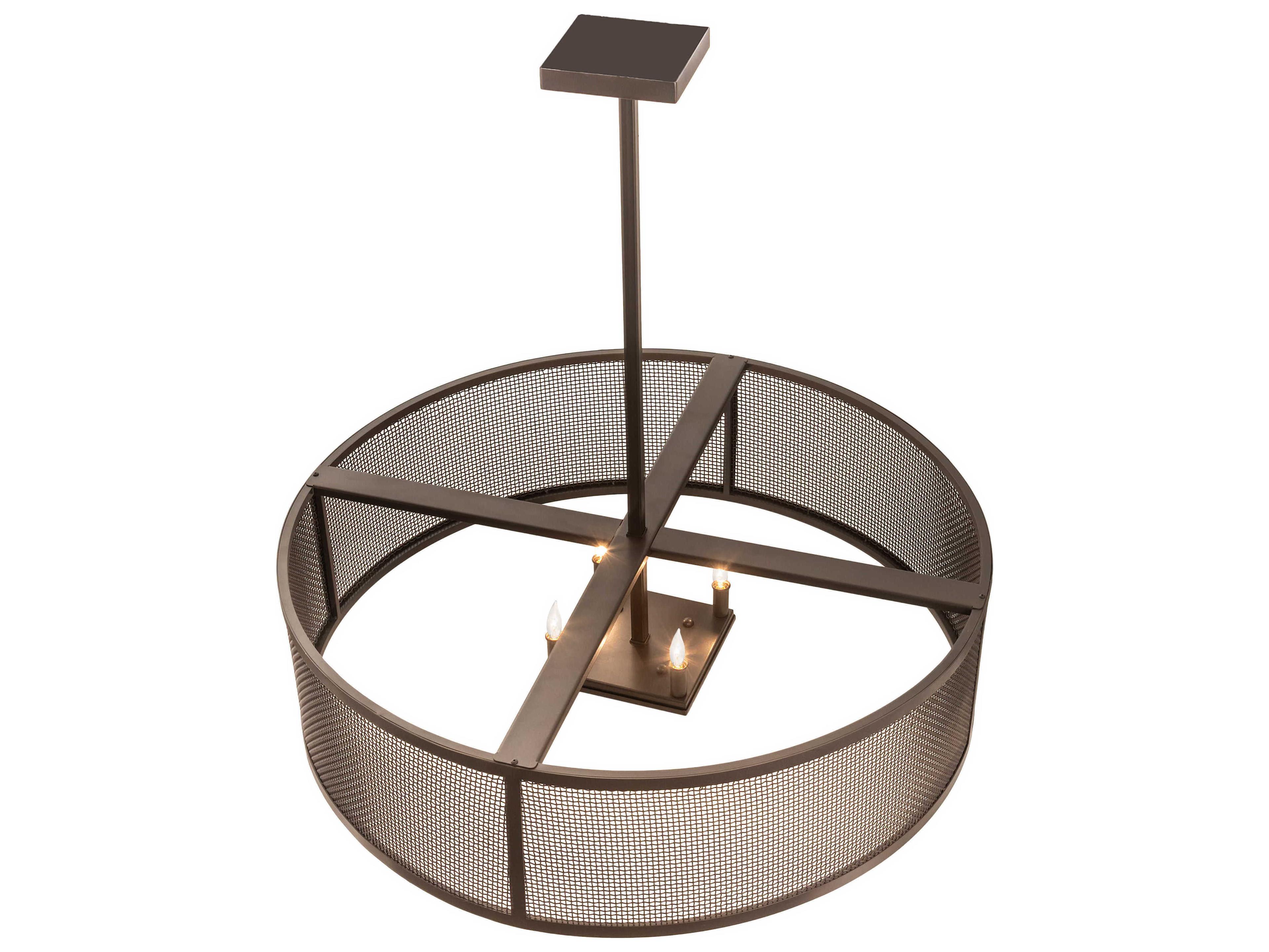 Meyda Cilindro 4-Light Bronze Drum Pendant