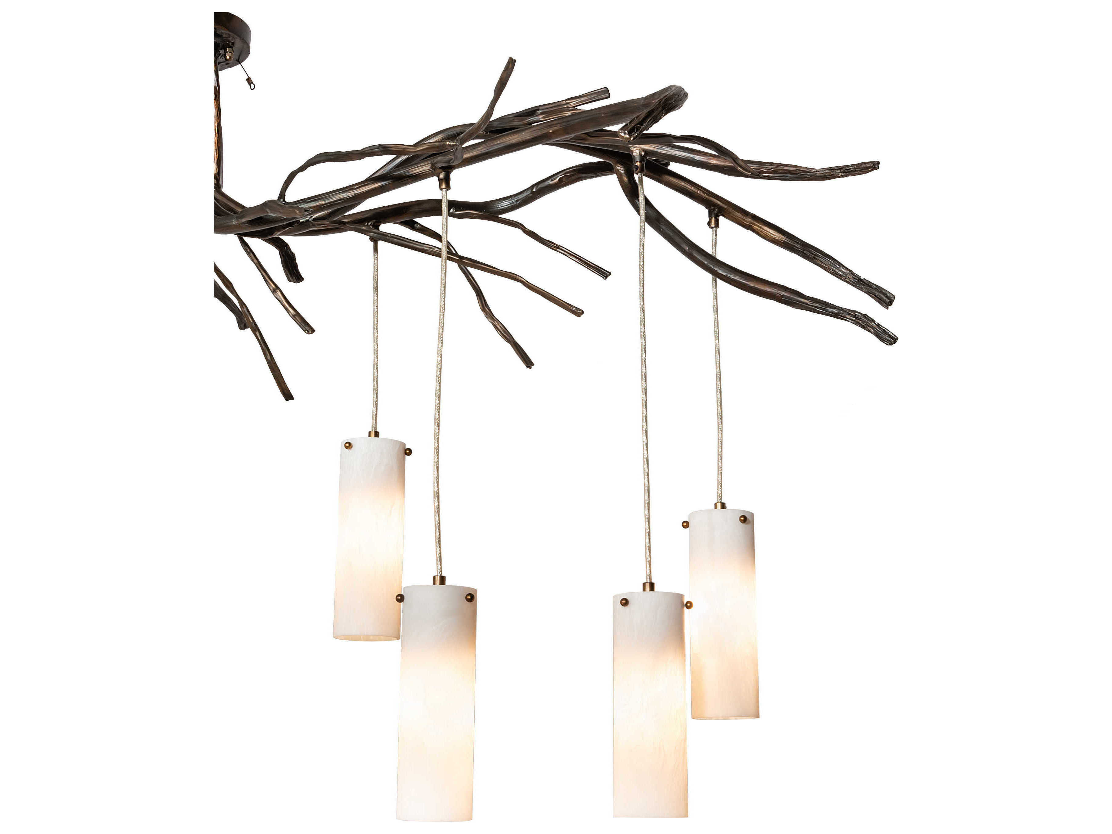 Meyda Winter Solstice 8-Light Antique Copper White Cylinder Island Pendant