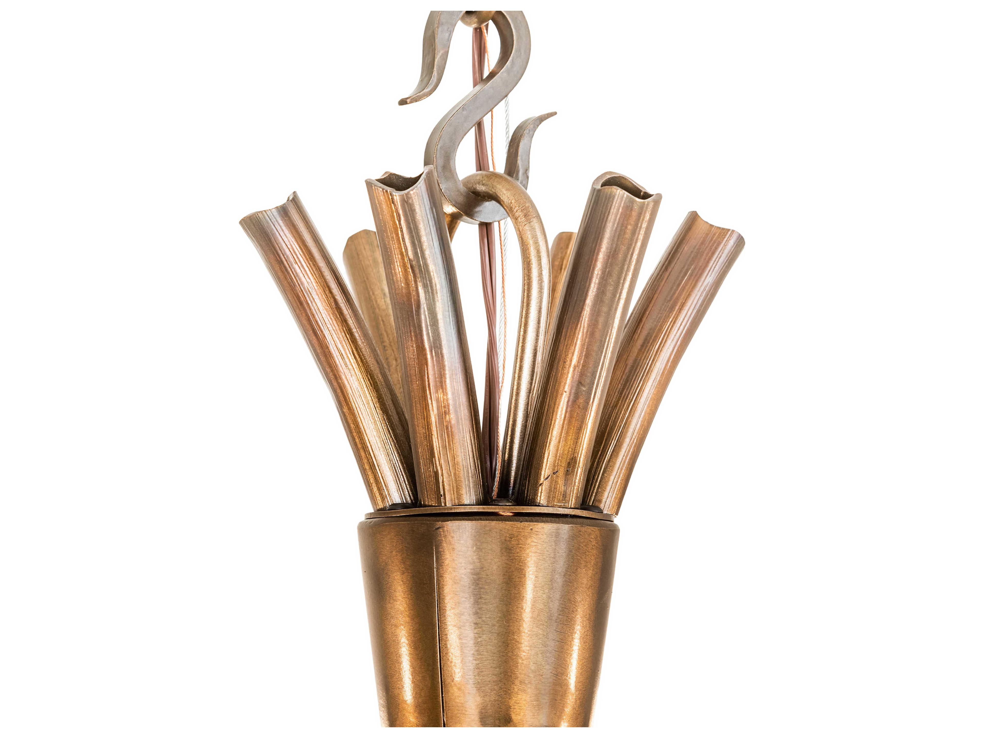 Meyda Woodland 6-Light Antique Copper Burnished Candelabra Chandelier