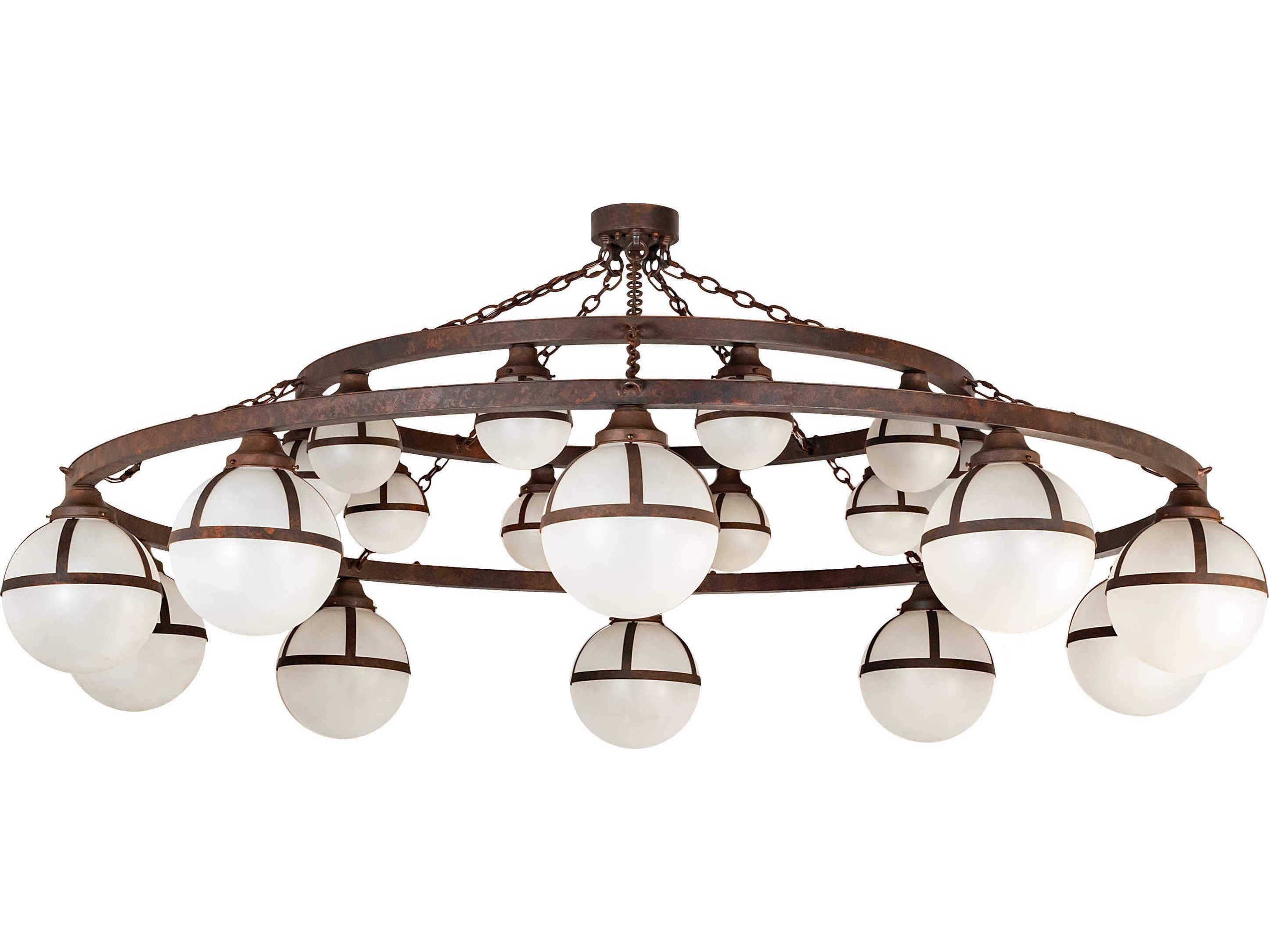 Meyda Bola 20-Light Rust Brown Glass Globe Chandelier