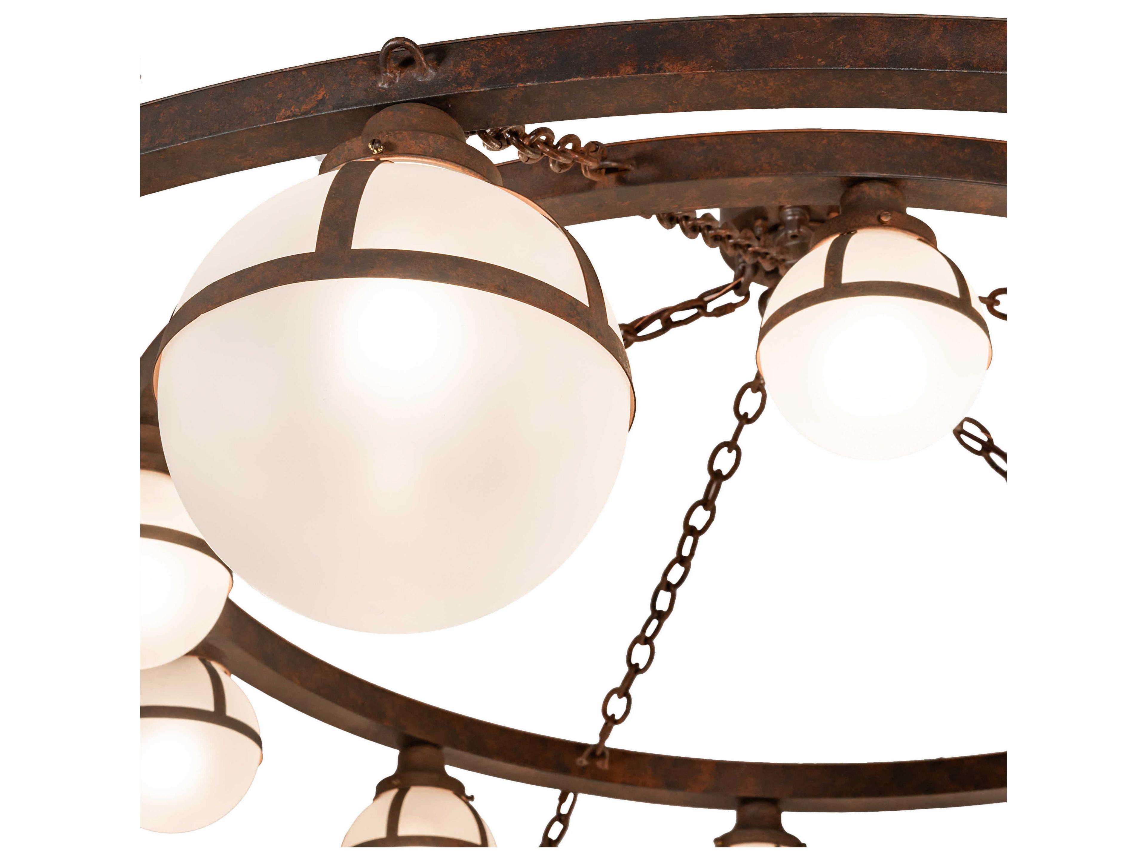 Meyda Bola 20-Light Rust Brown Glass Globe Chandelier