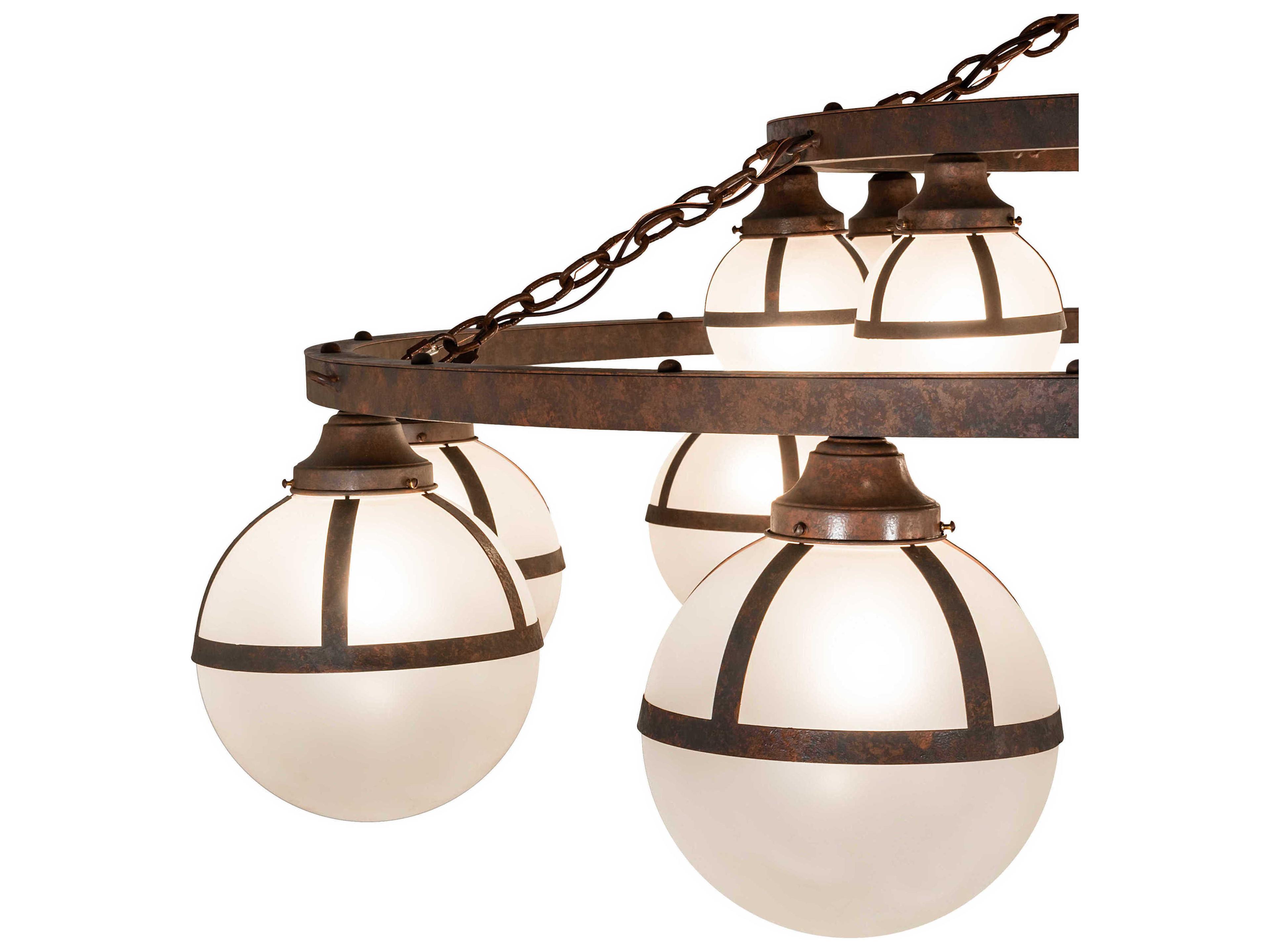 Meyda Bola 20-Light Rust Brown Glass Globe Chandelier
