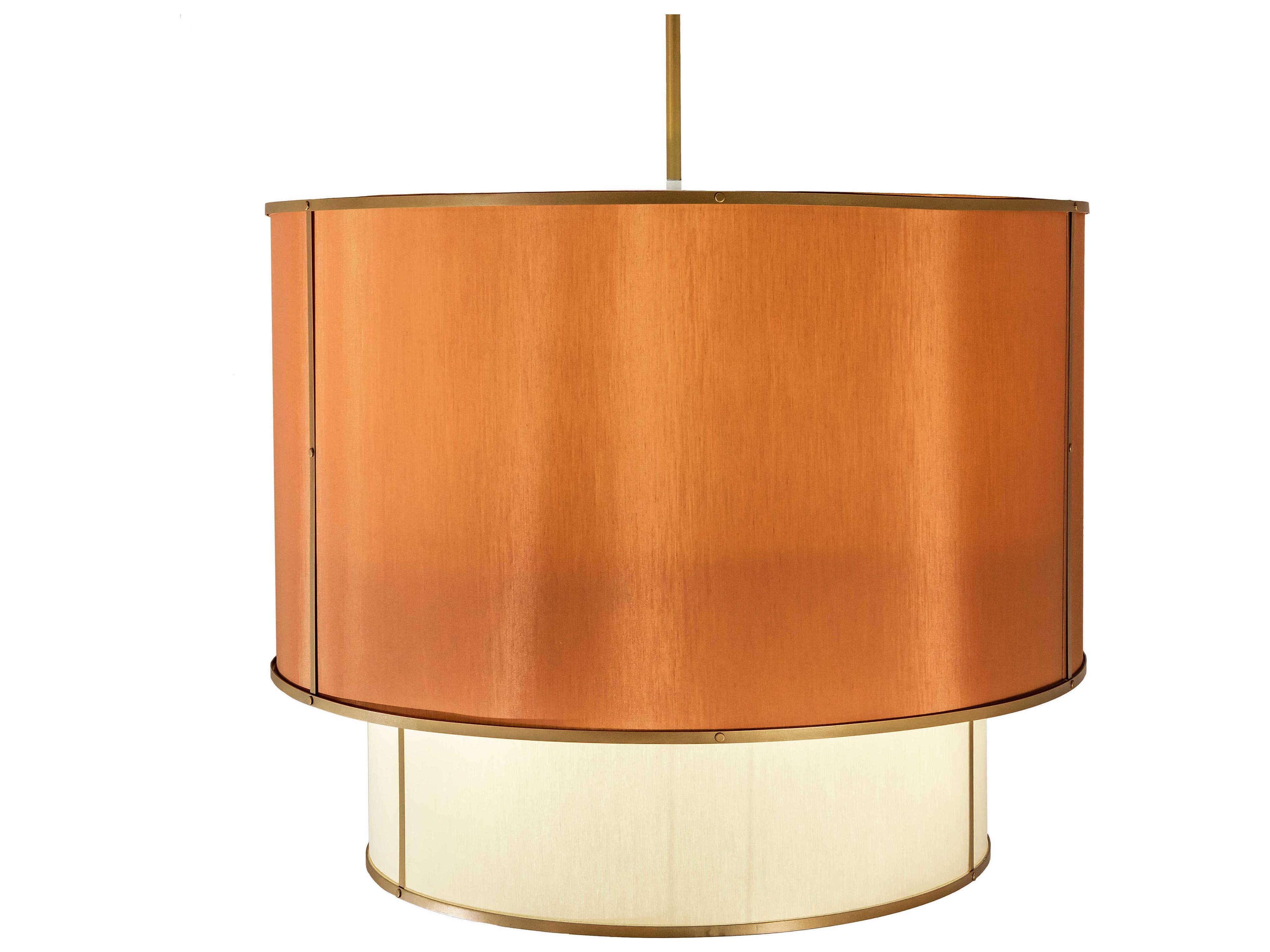 Meyda Cilindro 6-Light Amber White Gold Brown Drum Pendant