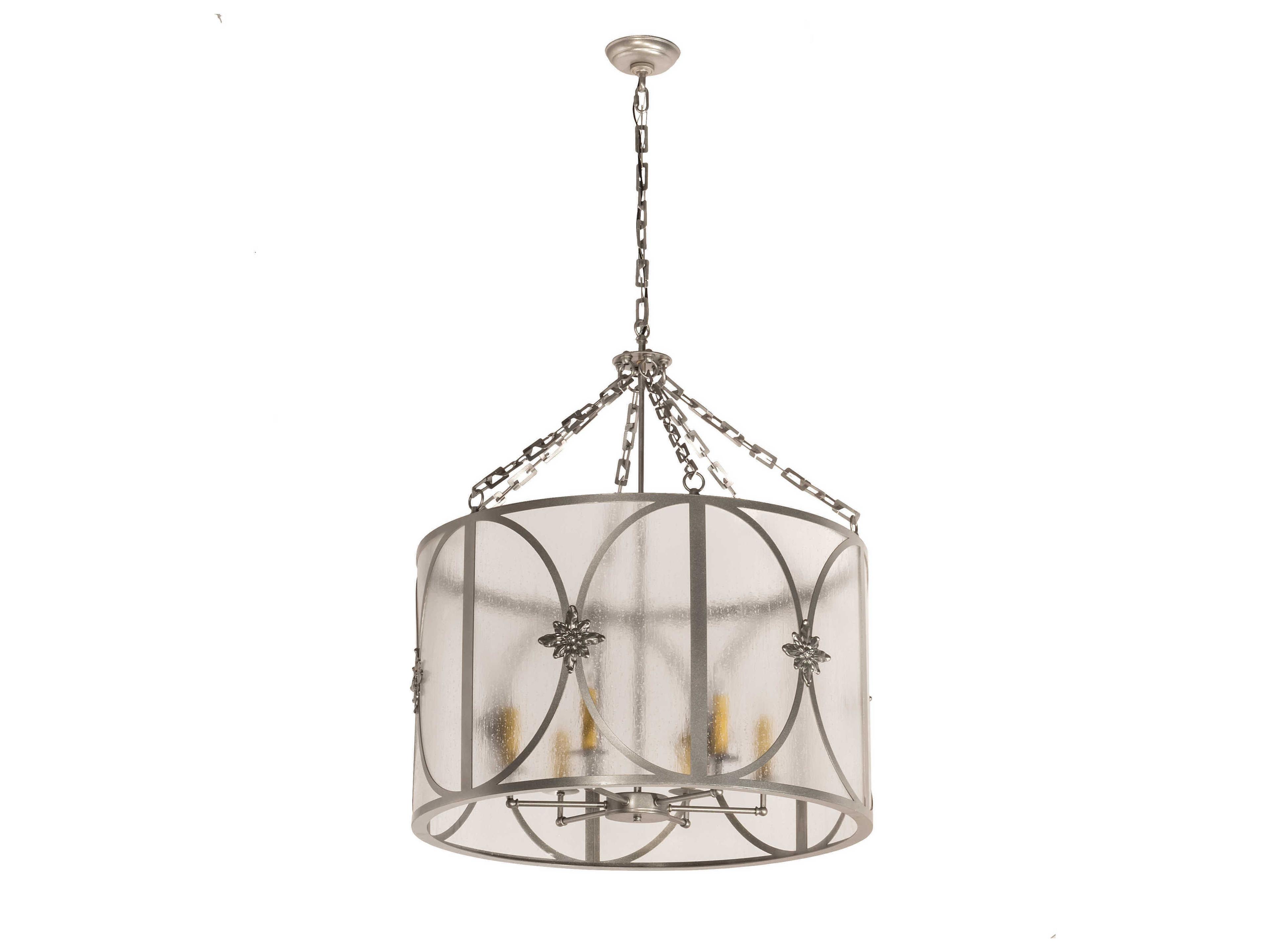 Meyda Penelope 6-Light Light Sandstone Brown Drum Chandelier