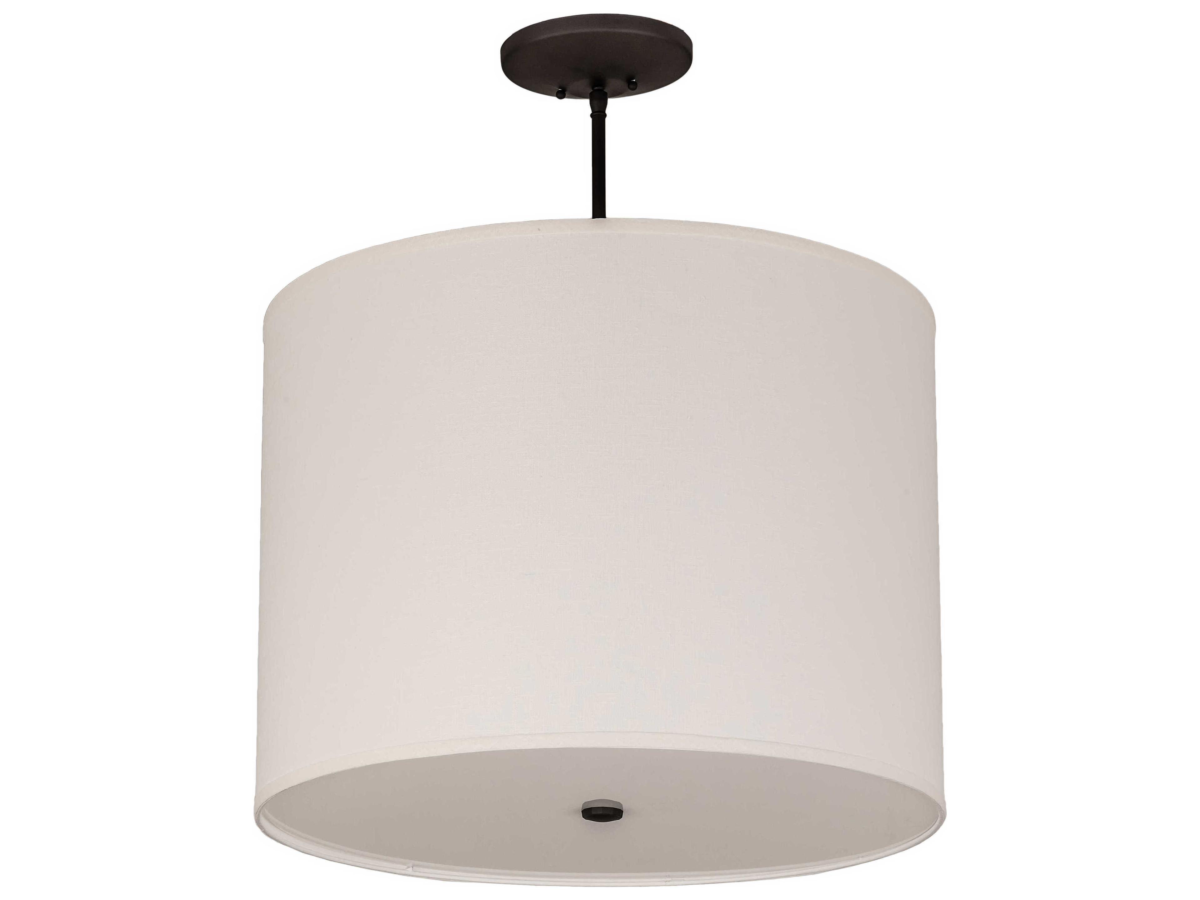 Meyda Cilindro 3-Light Oil Rubbed Bronze Off White Drum Pendant