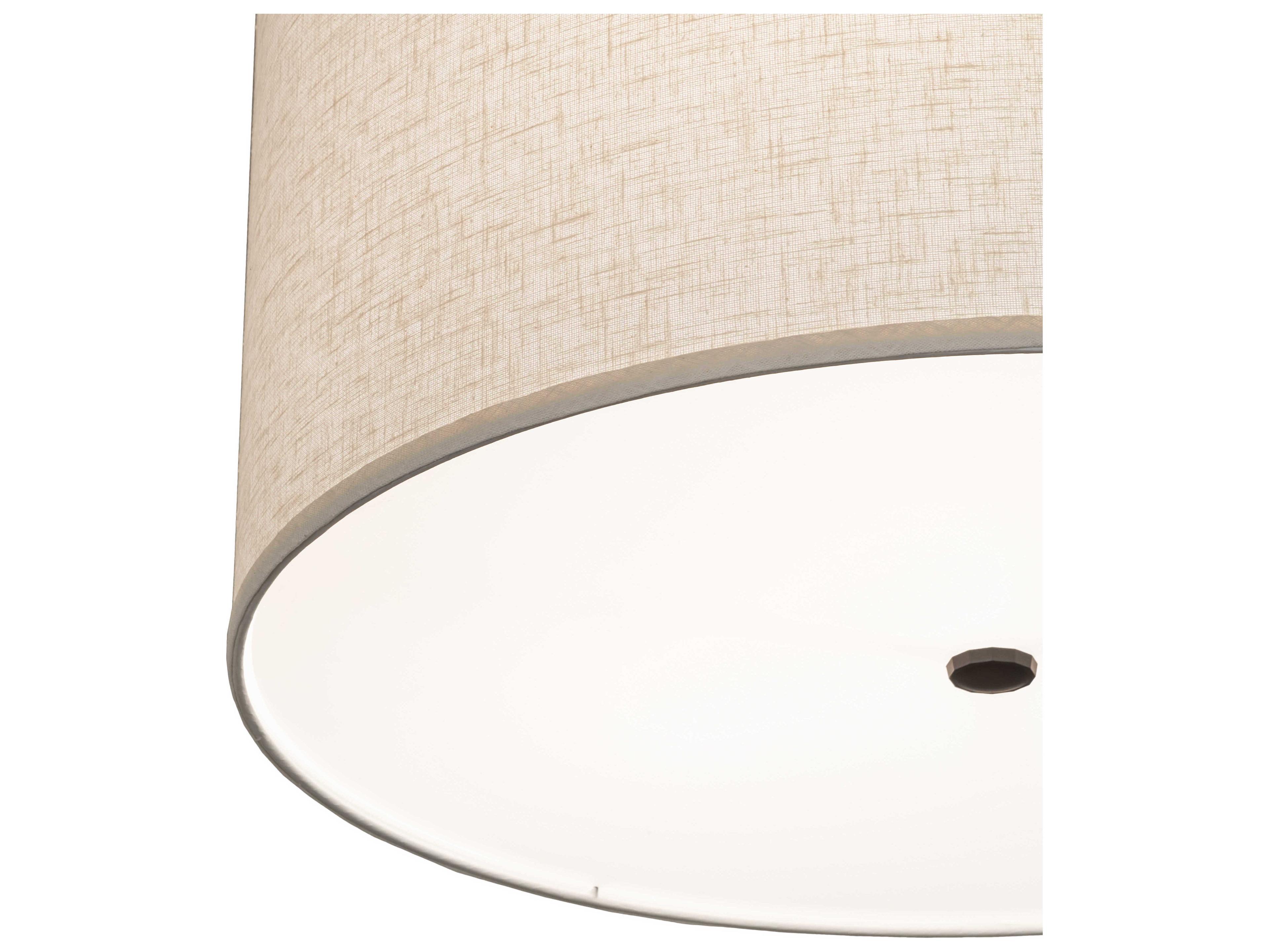 Meyda Cilindro 3-Light Oil Rubbed Bronze Off White Drum Pendant