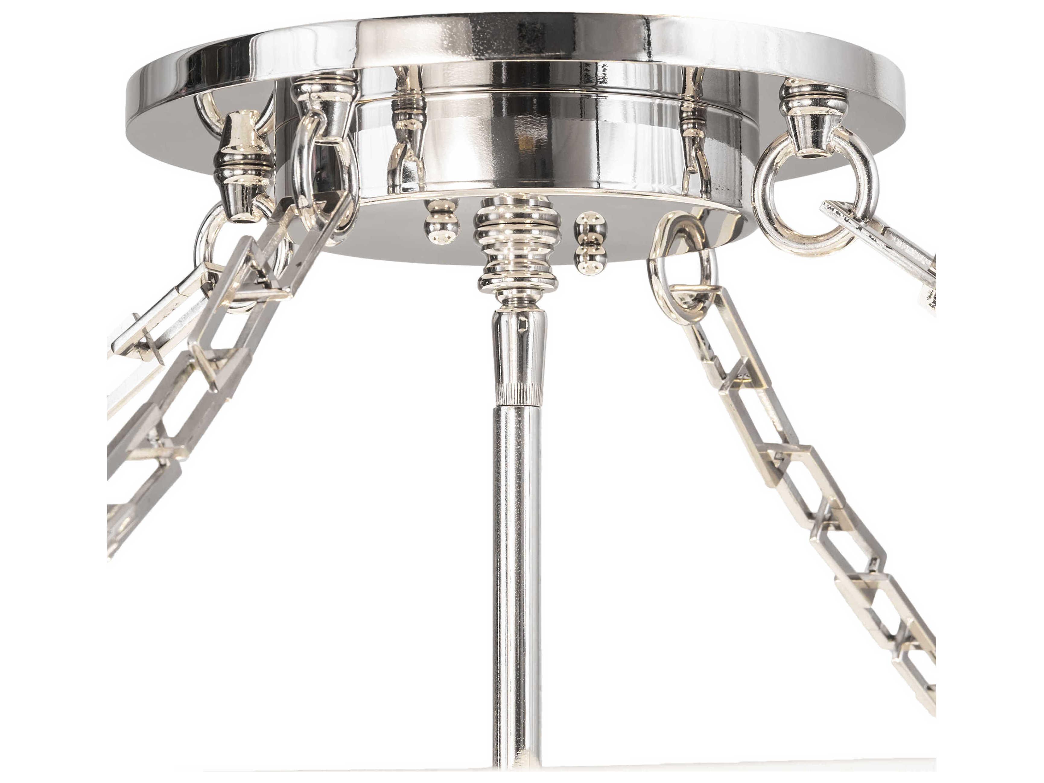 Meyda Cilindro 4-Light Polished Nickel White Drum Semi Flush Mount