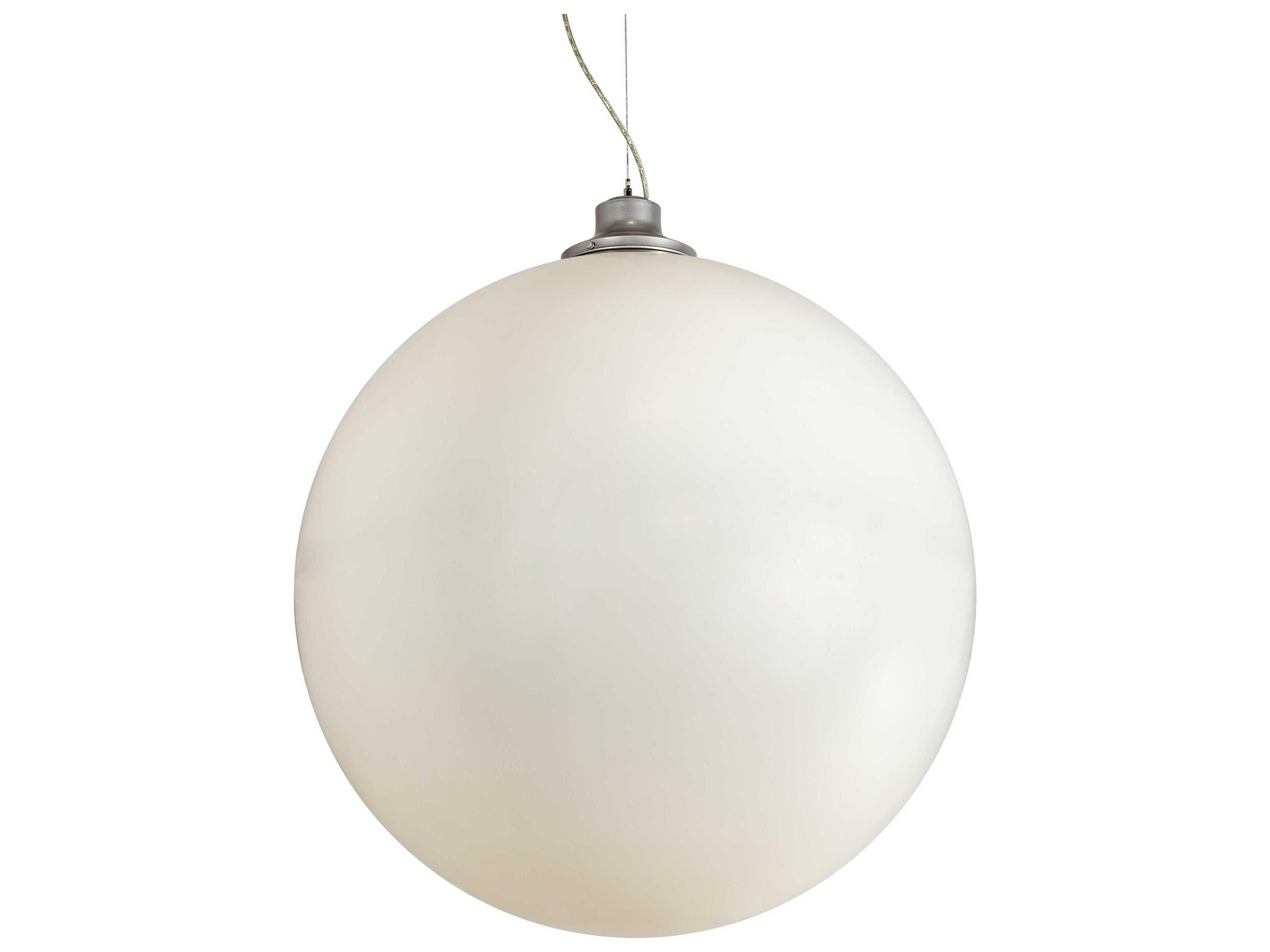 Meyda Bola 1-Light Nickel White Globe Pendant