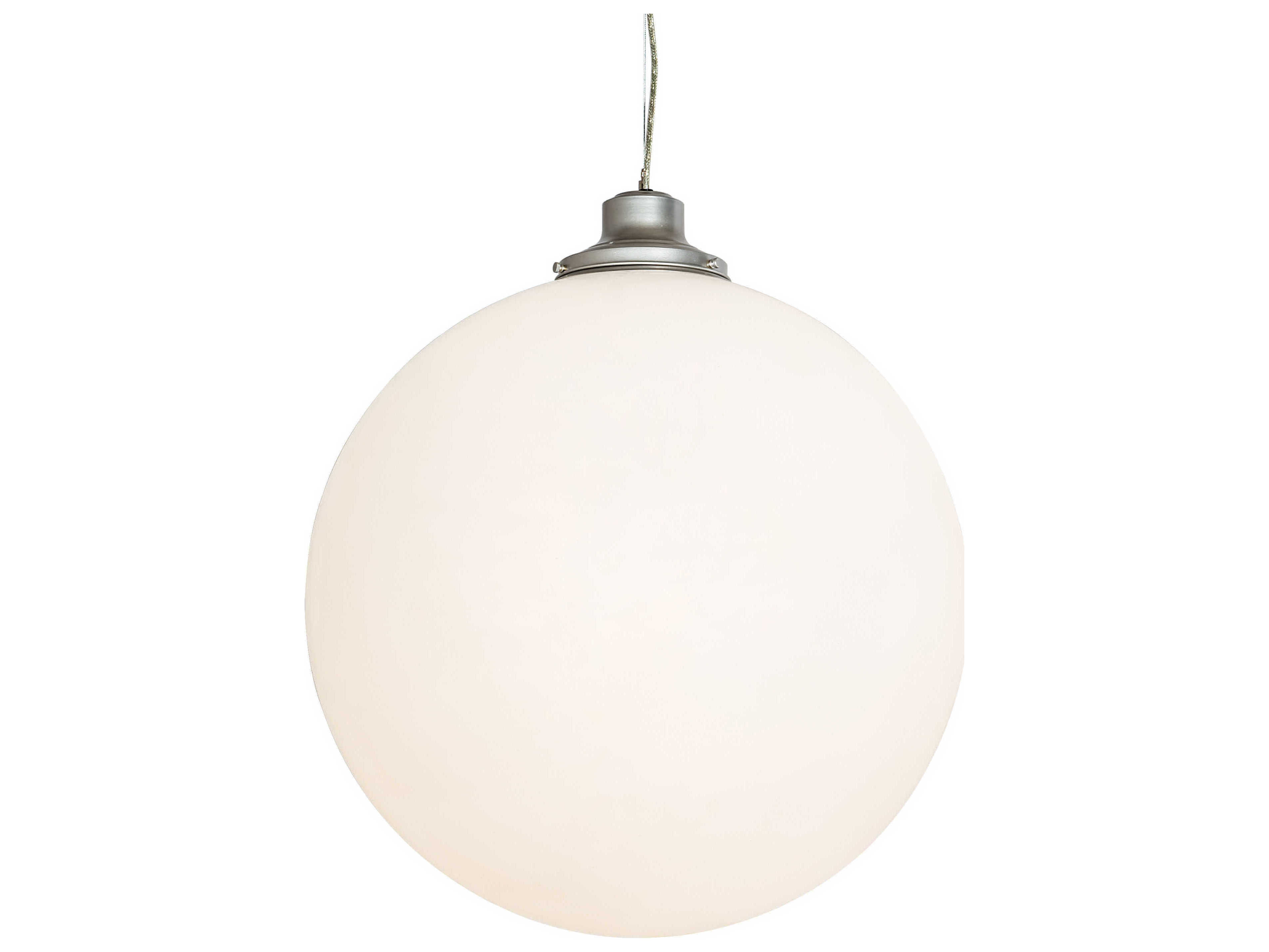 Meyda Bola 1-Light Nickel White Globe Pendant