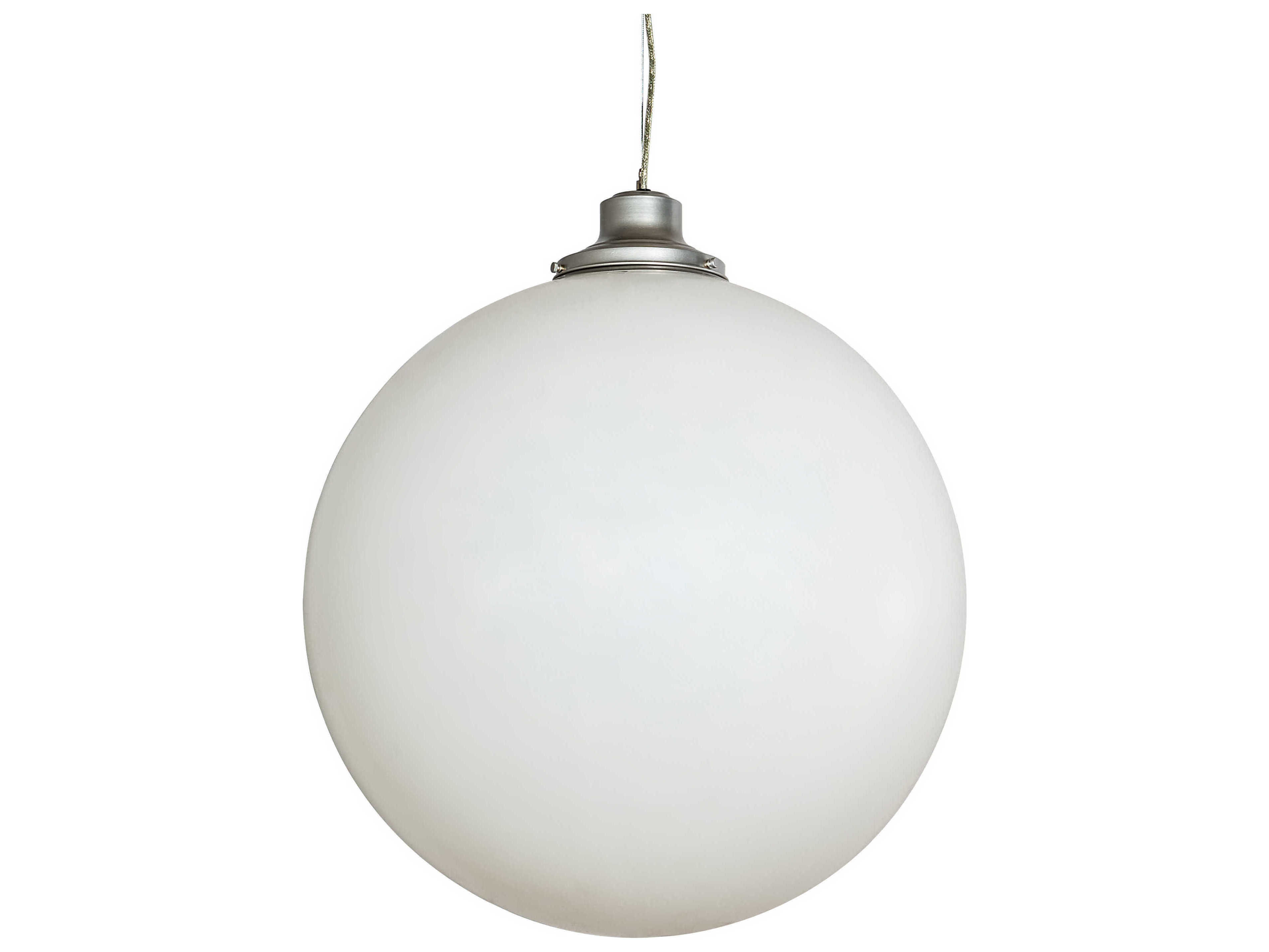 Meyda Bola 1-Light Nickel White Globe Pendant
