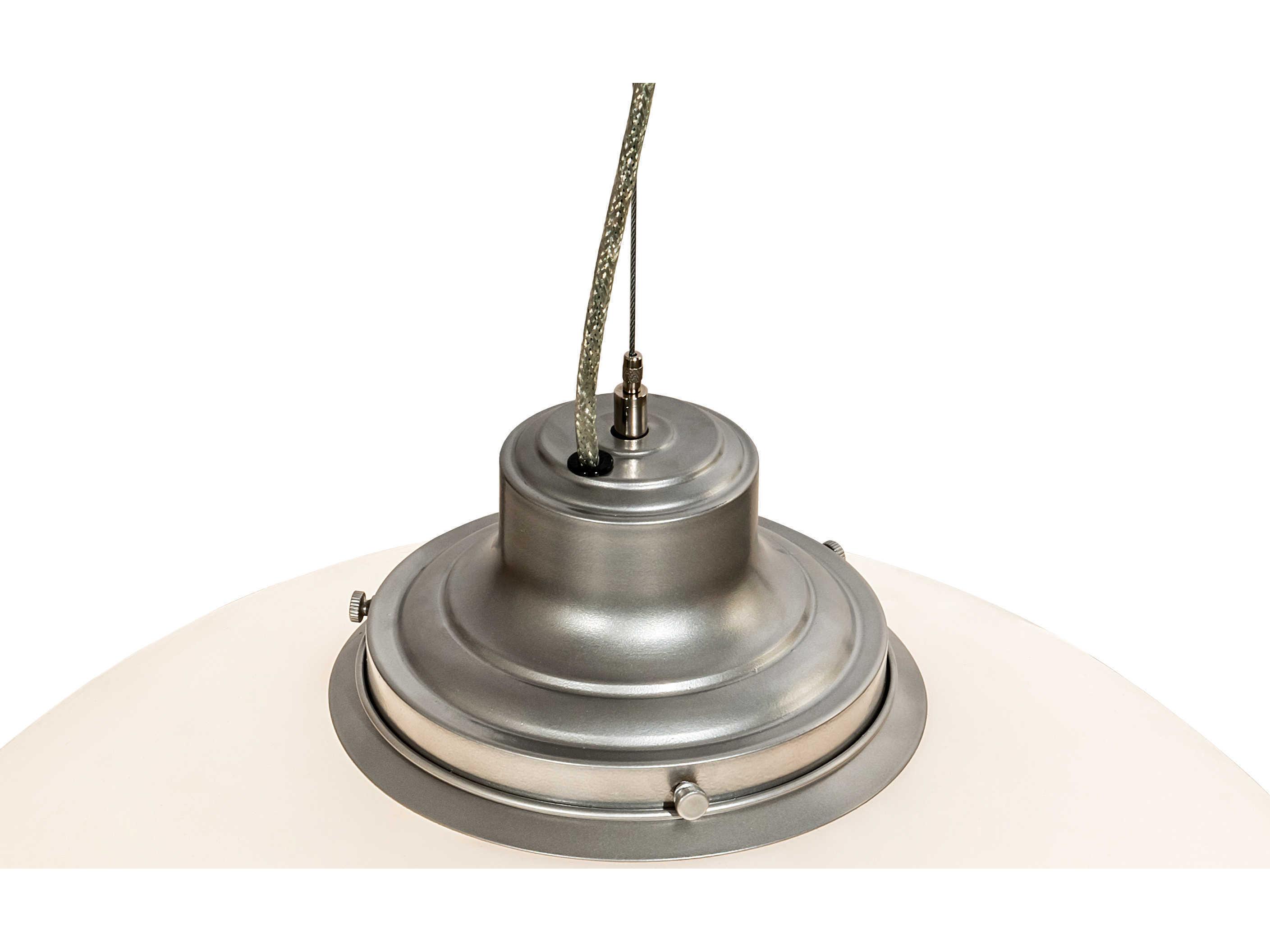 Meyda Bola 1-Light Nickel White Globe Pendant