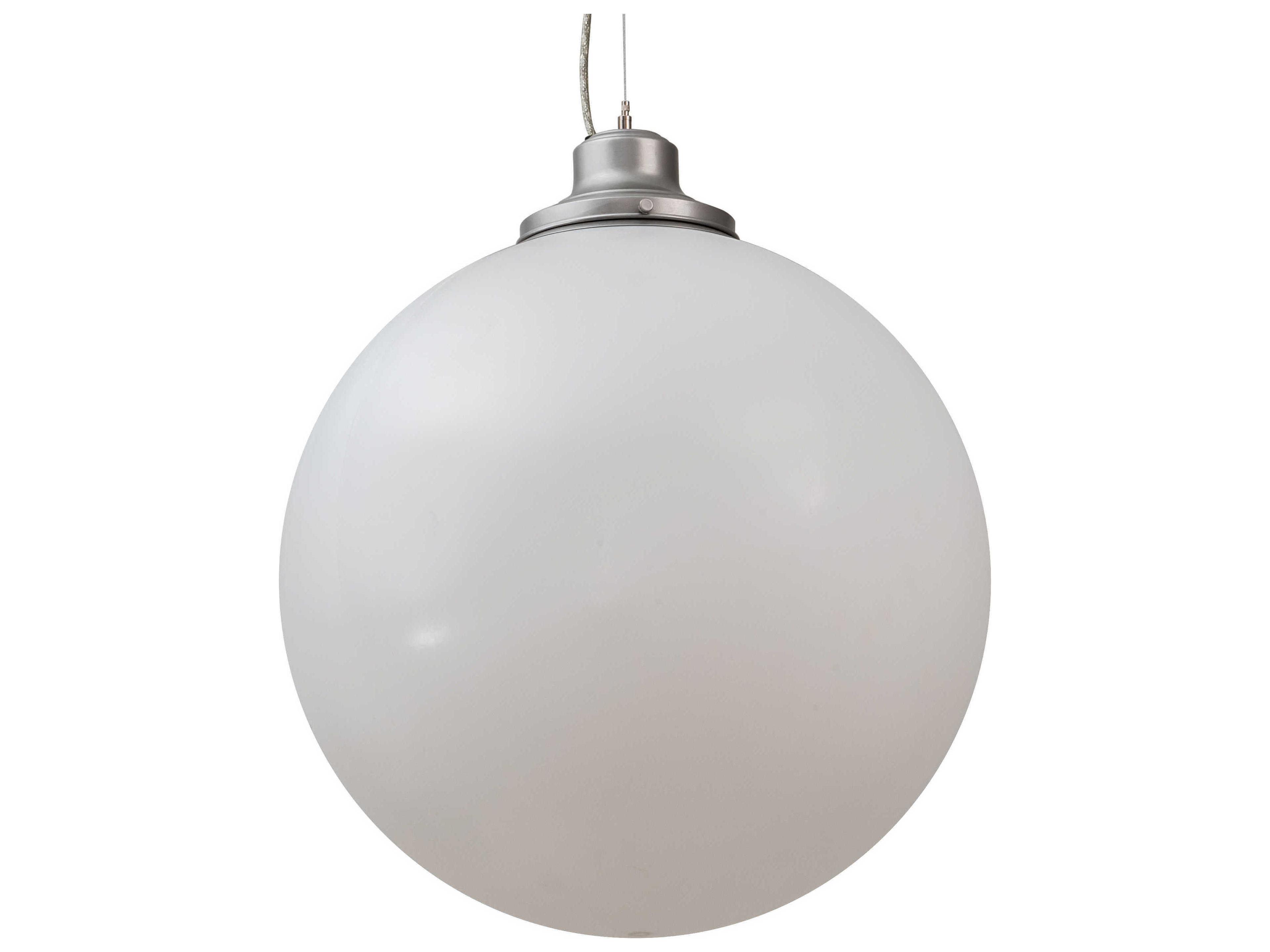 Meyda Bola 1-Light Nickel White Globe Pendant
