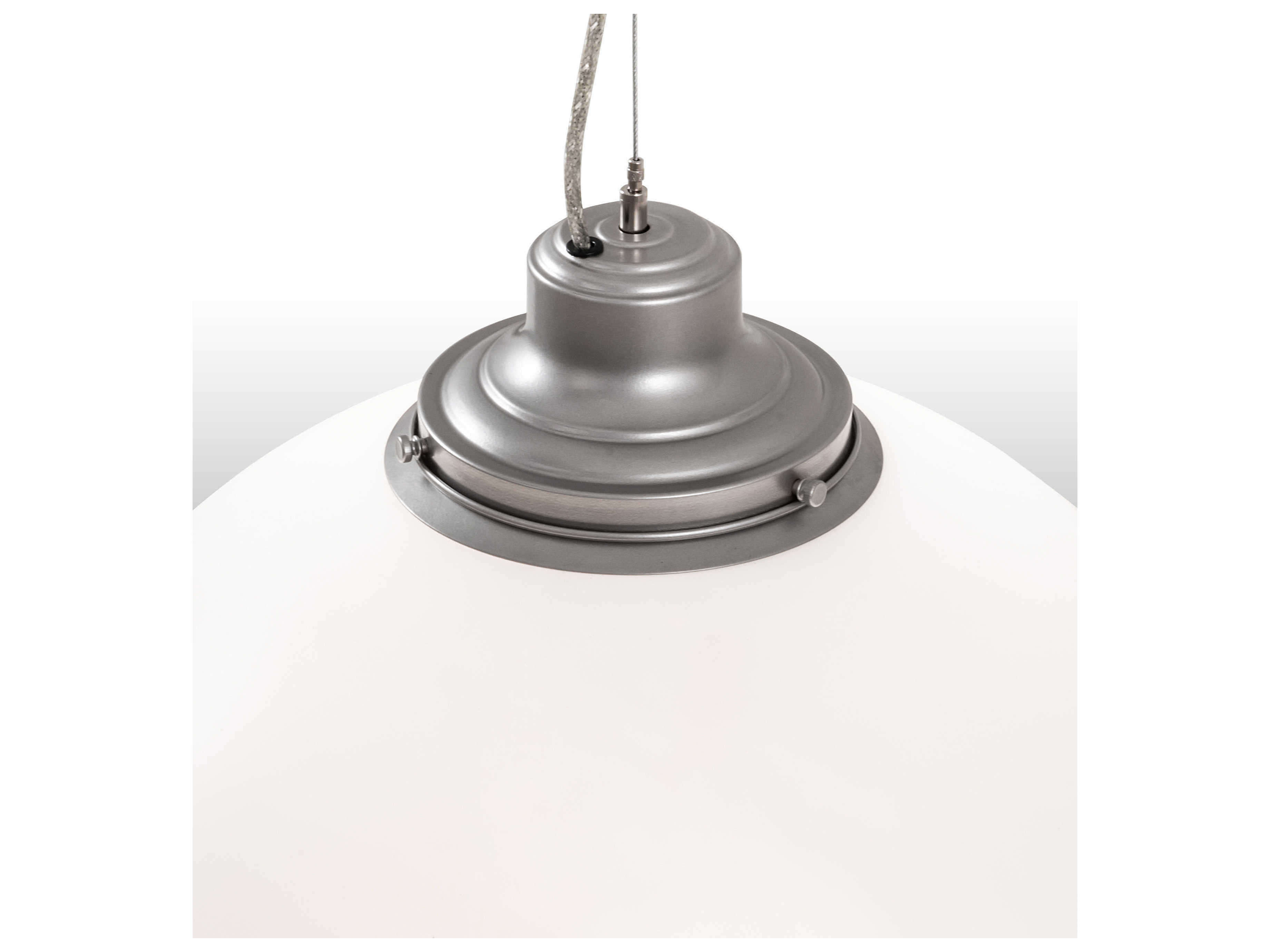 Meyda Bola 1-Light Nickel White Globe Pendant