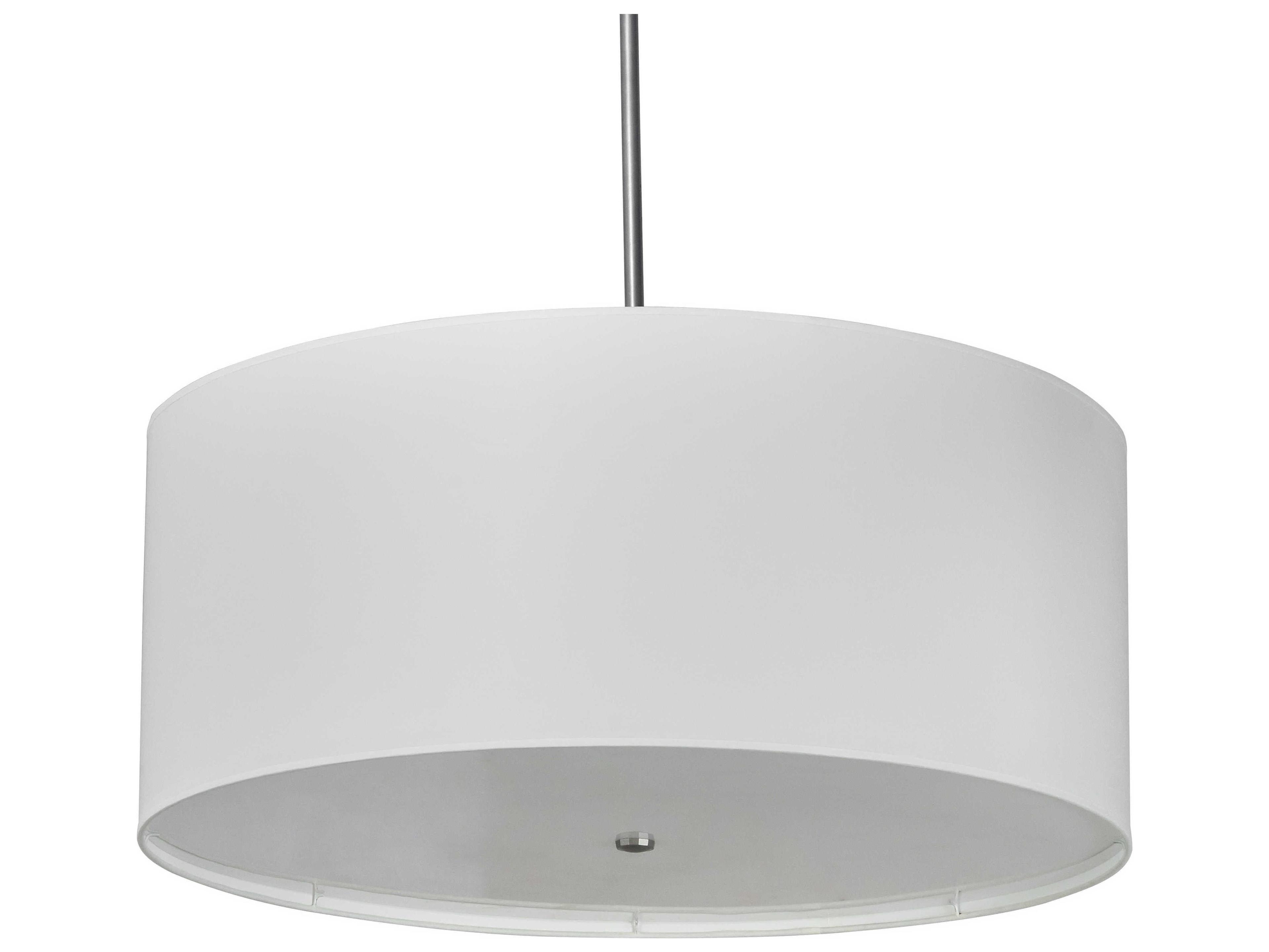 Meyda Cilindro 3-Light Brushed Nickel White Drum Pendant