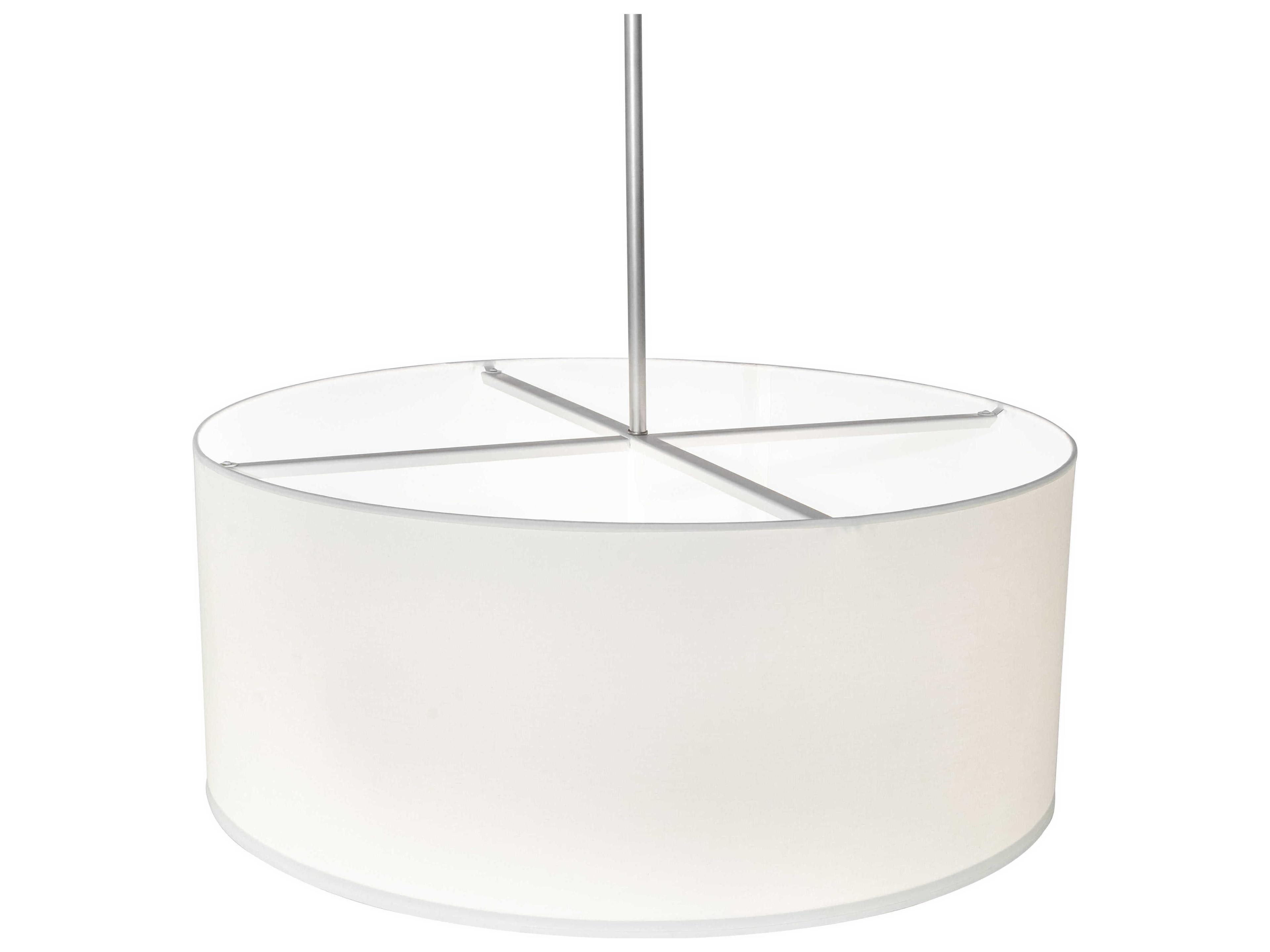 Meyda Cilindro 3-Light Brushed Nickel White Drum Pendant