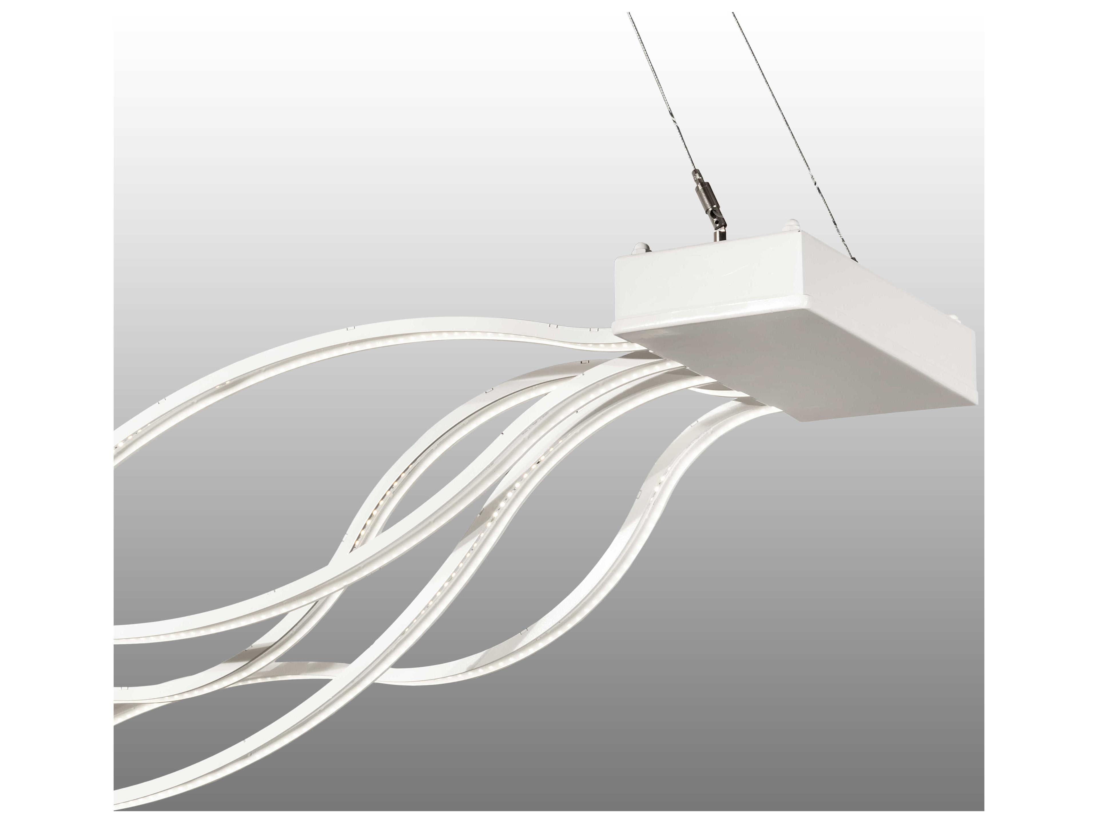 Meyda Wave White Silver LED Island Pendant