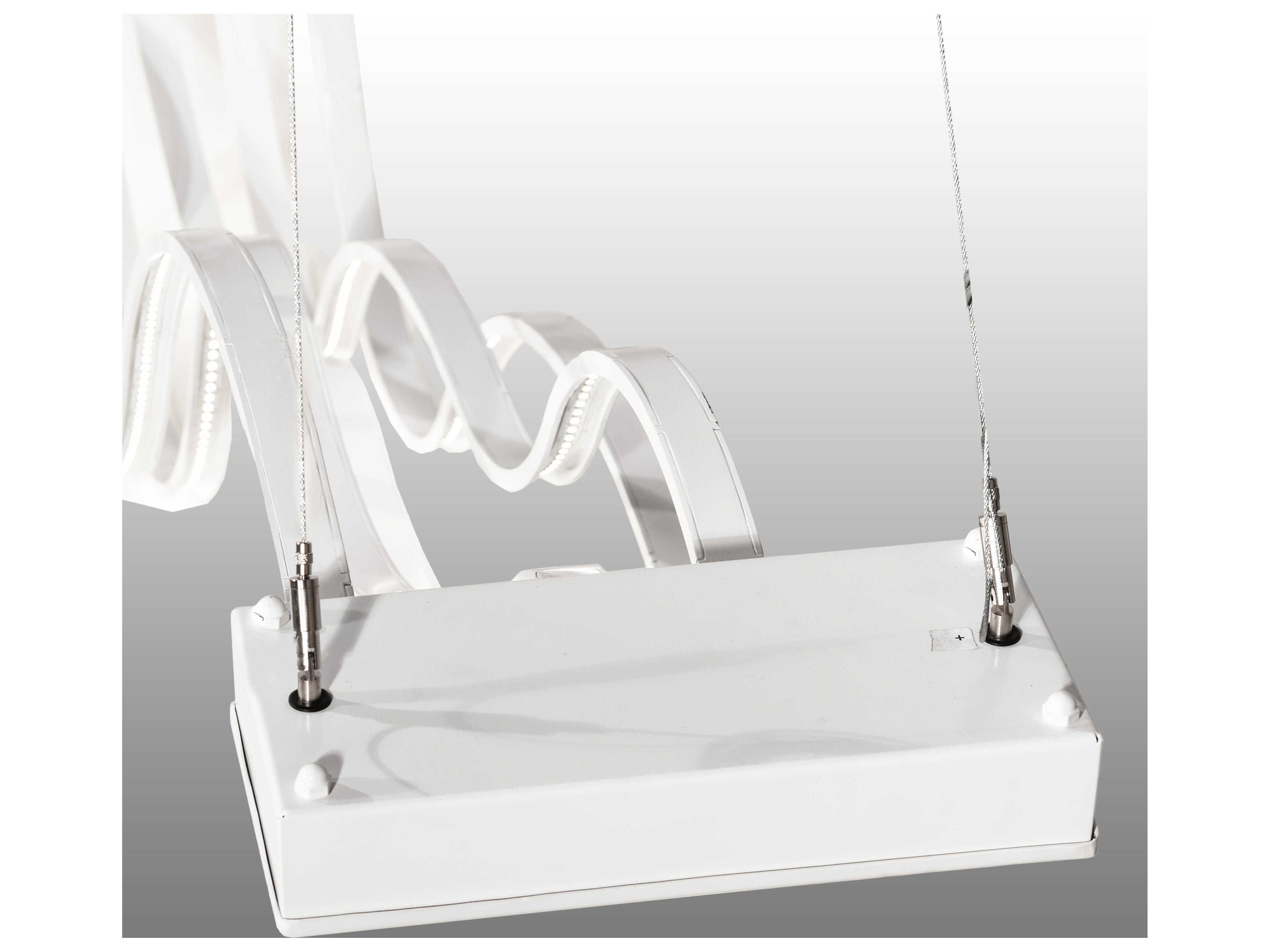 Meyda Wave White Silver LED Island Pendant