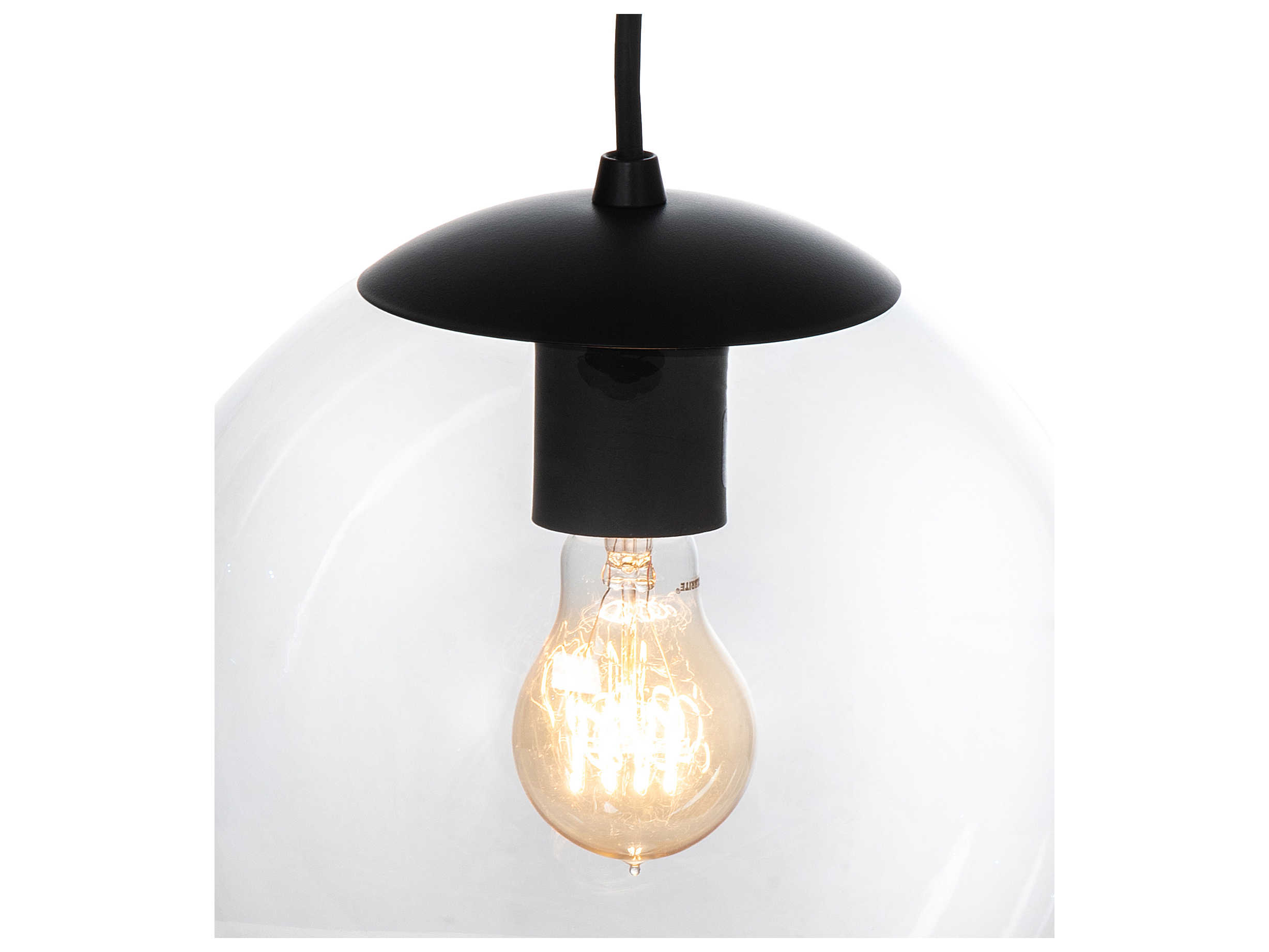 Meyda Bola 1-Light Flat Black Glass Globe Mini Pendant