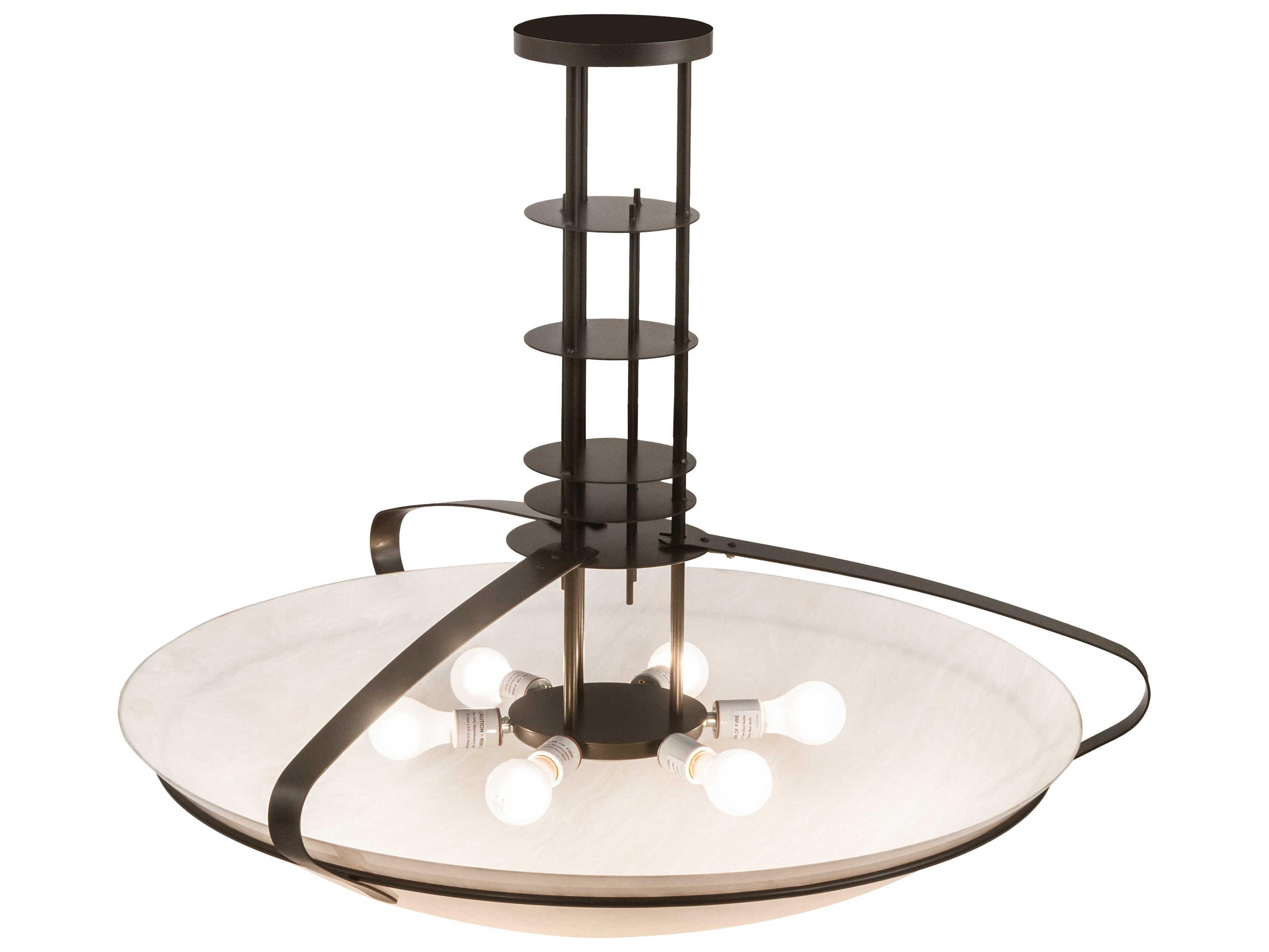 Meyda Sadie 6-Light Bronze White Bowl Pendant