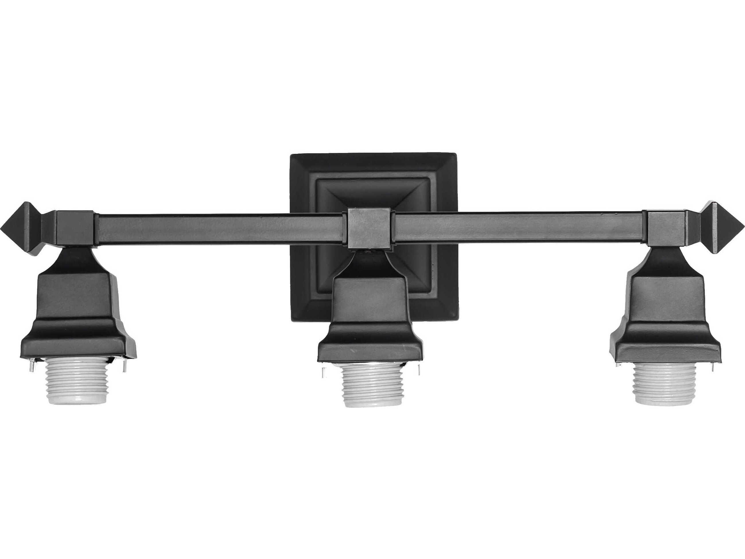 Meyda Mission Tall 3-Light Solar Black Vanity Light