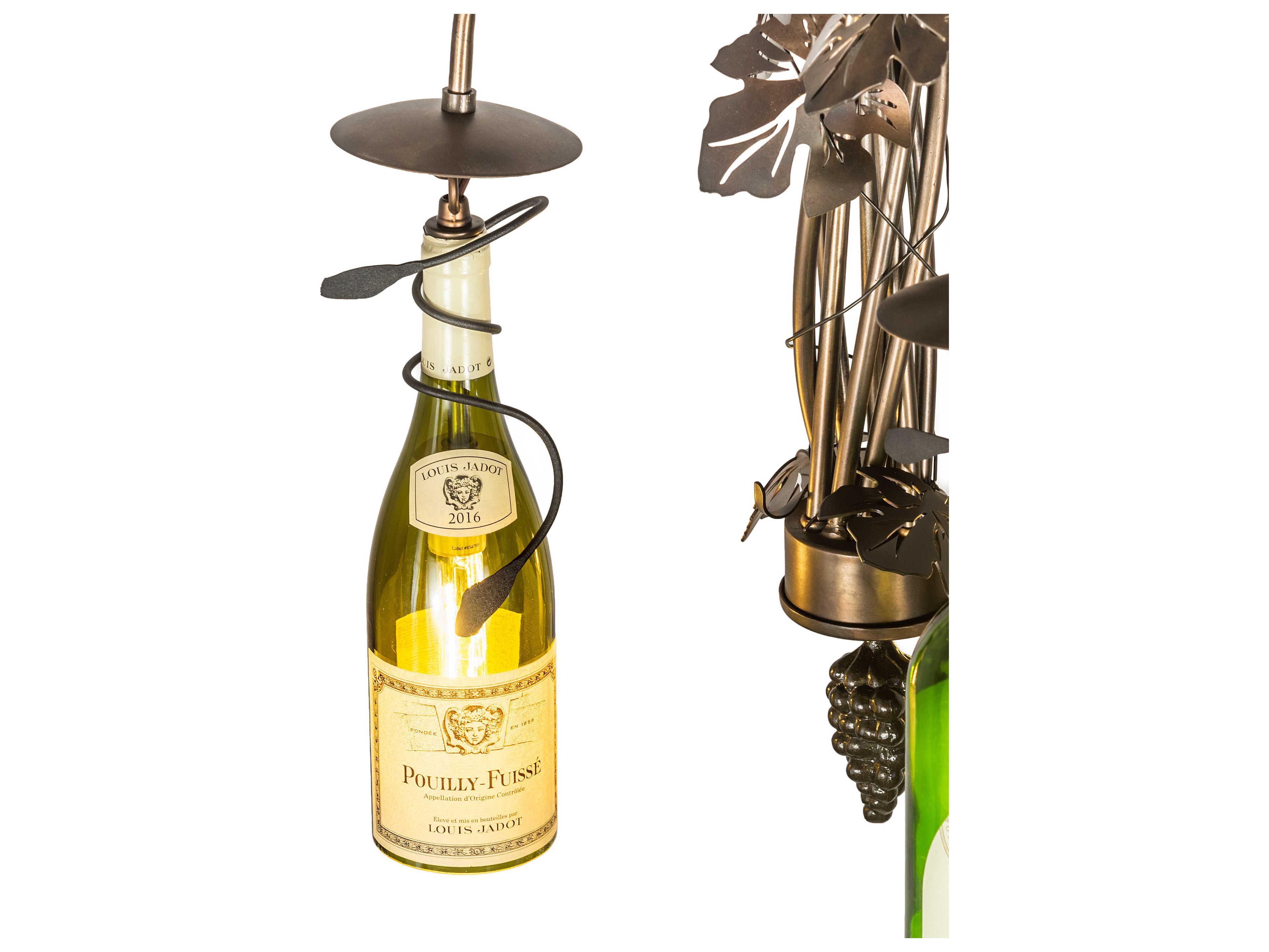 Meyda Tuscan Vineyard 3-Light Antique Copper Glass Chandelier