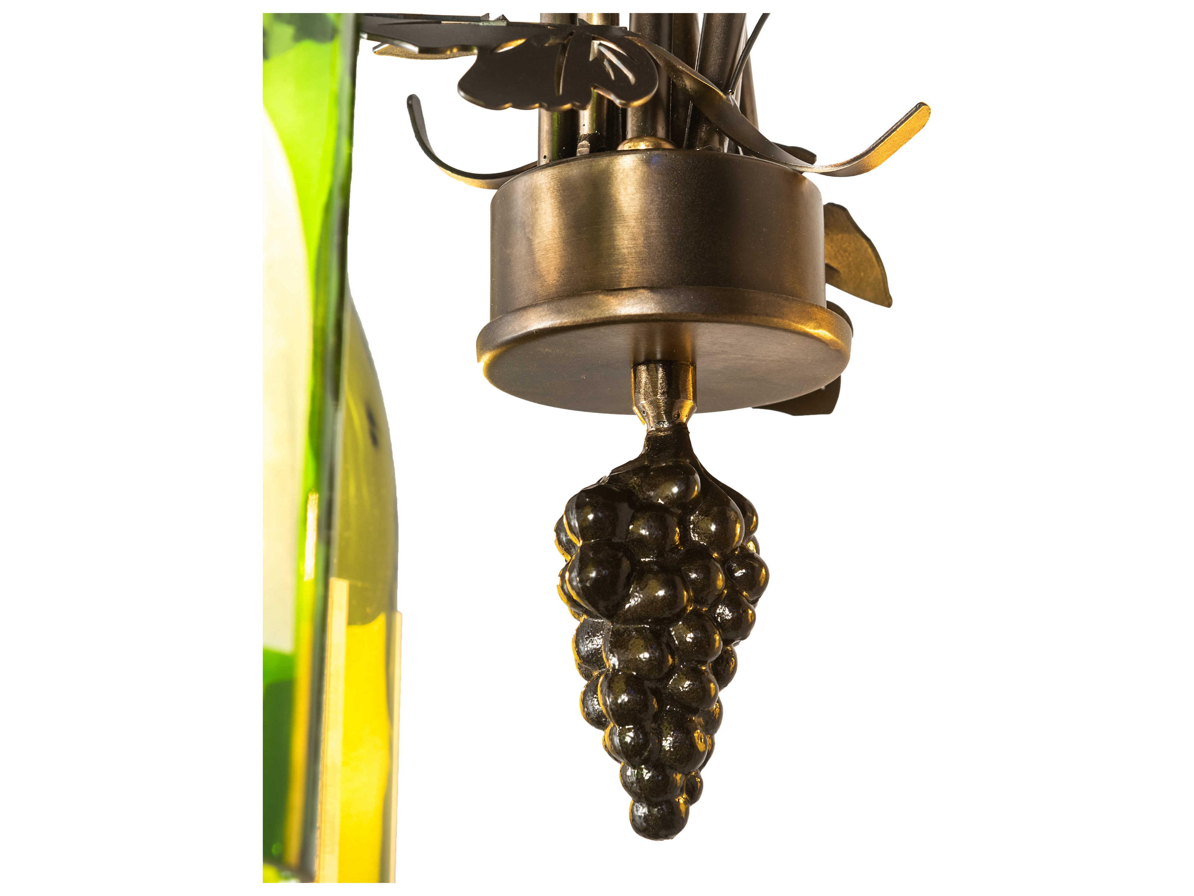 Meyda Tuscan Vineyard 3-Light Antique Copper Glass Chandelier