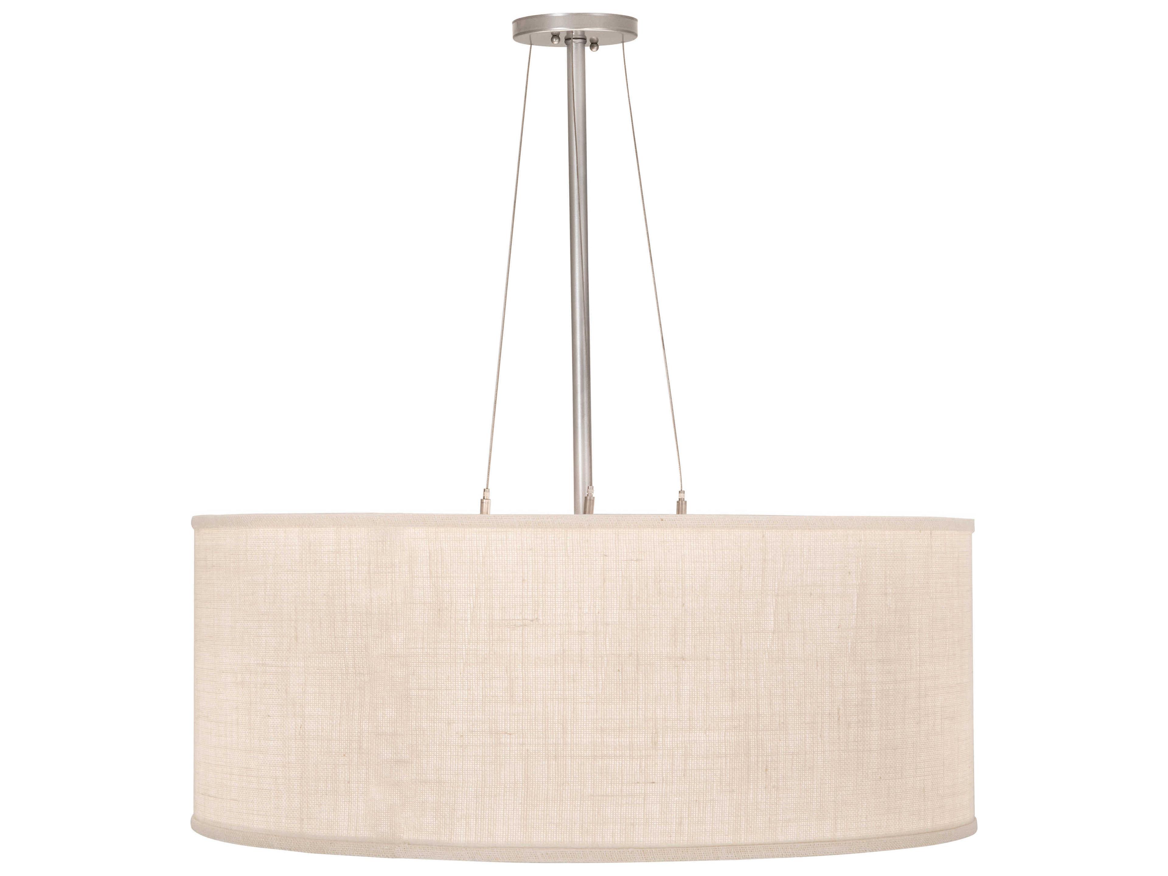 Meyda Cilindro 3-Light Nickel Off White LED Drum Pendant