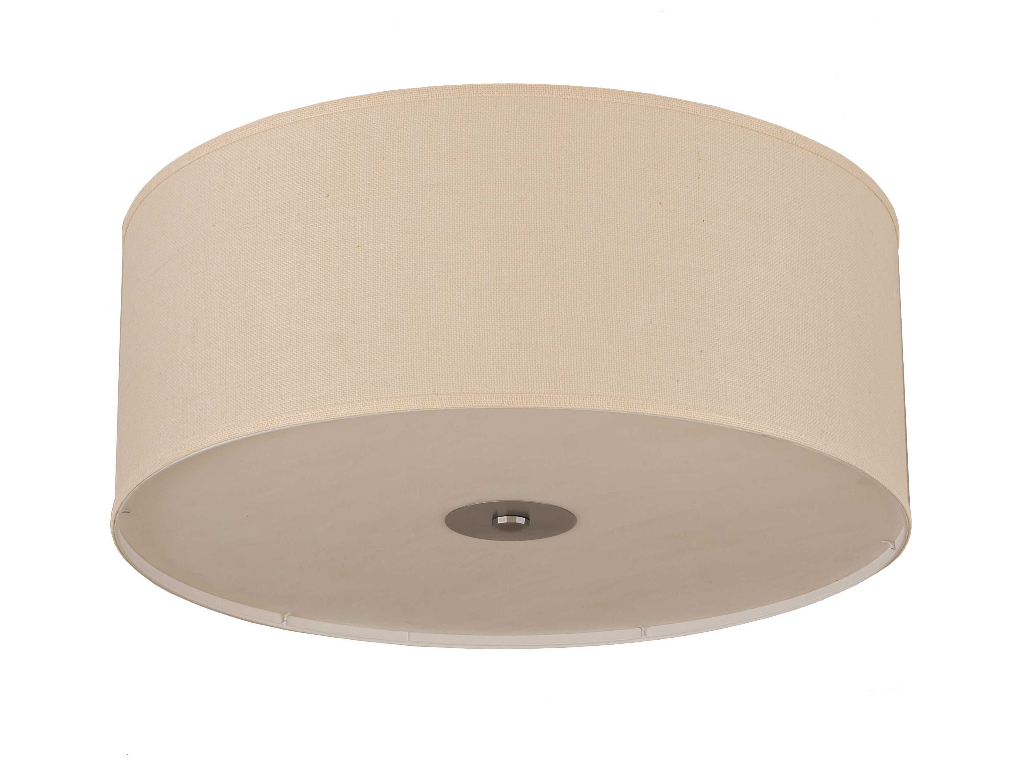 Meyda Cilindro 3-Light Nickel Off White LED Flush Mount