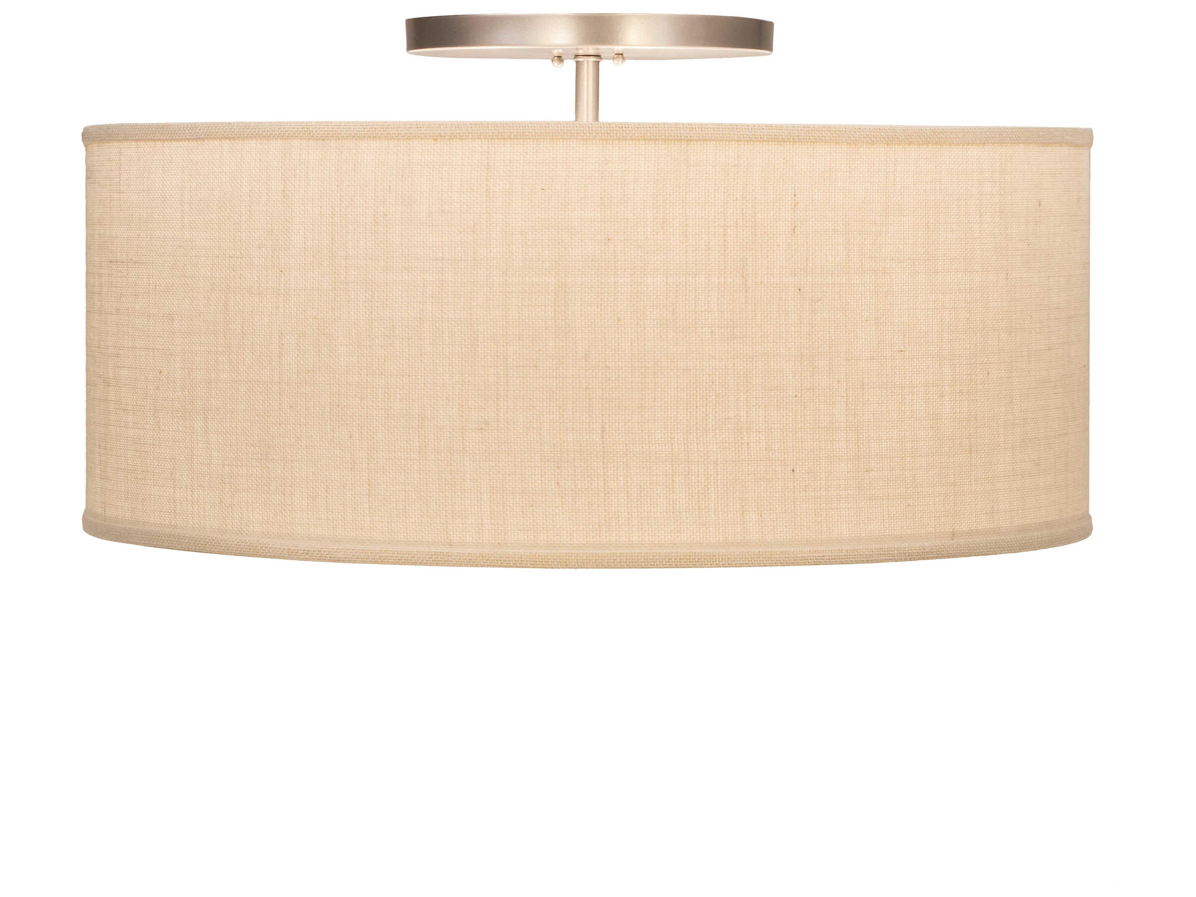 Meyda Cilindro 3-Light Nickel Off White LED Flush Mount