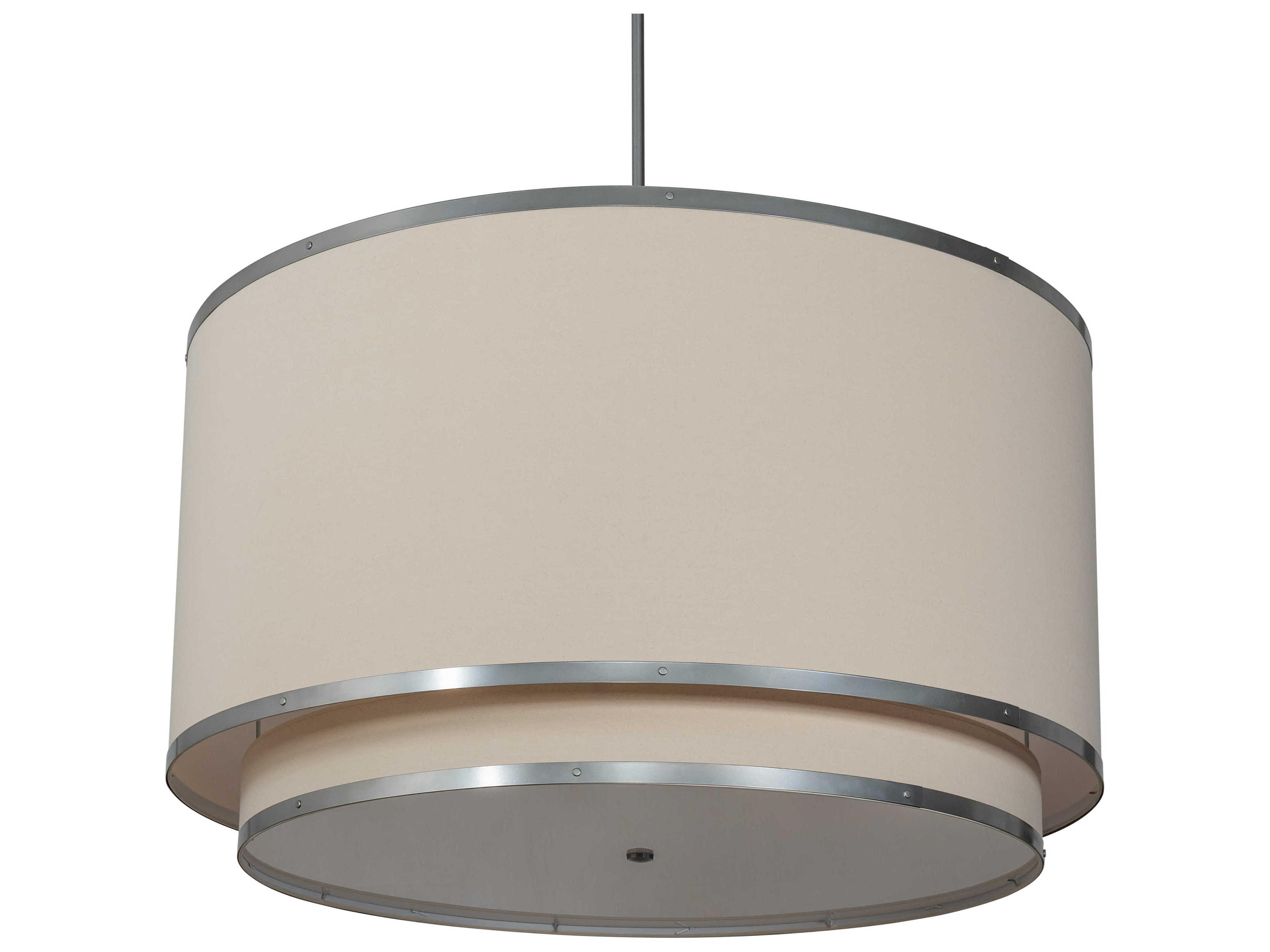 Meyda Cilindro 8-Light Nickel Off White LED Drum Pendant
