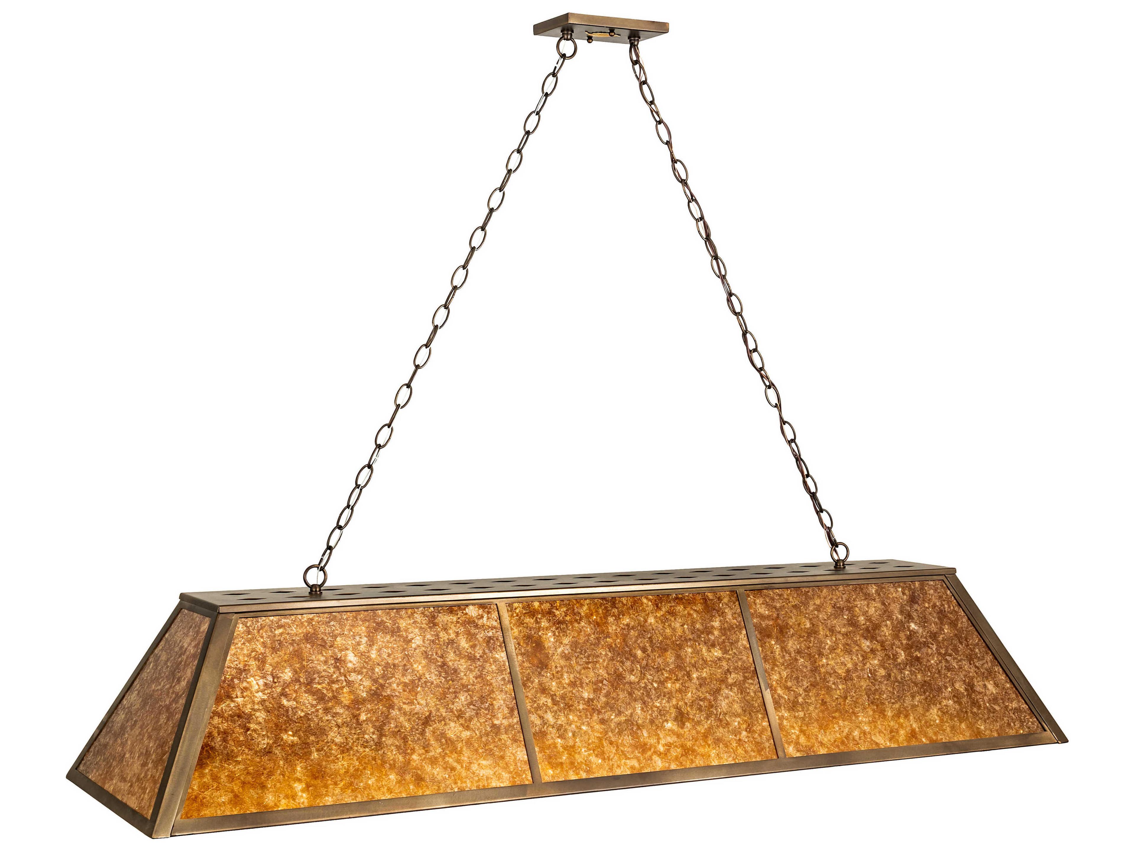 Meyda Tri-panel 9-Light Antique Copper Brown Island Pendant