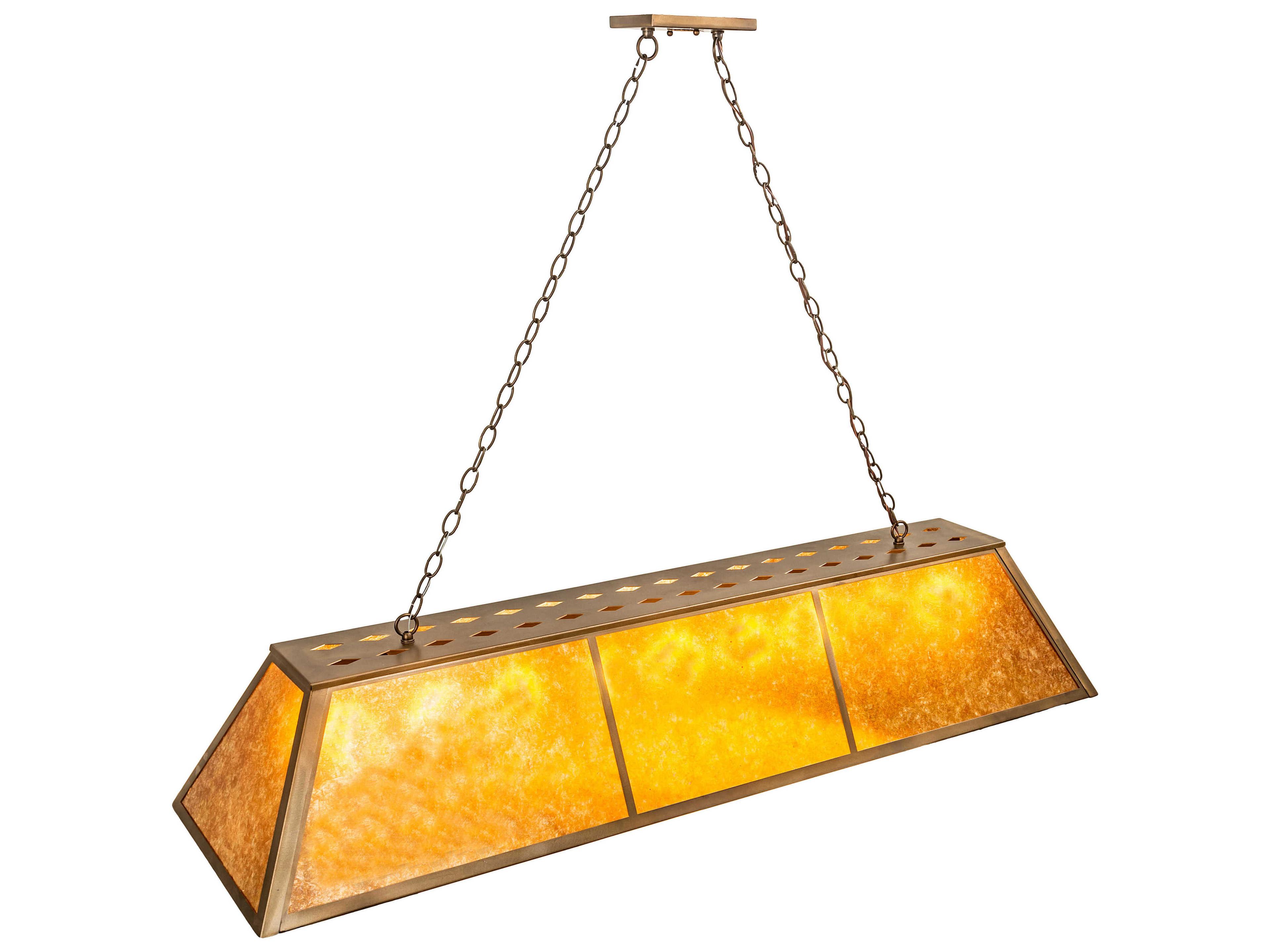 Meyda Tri-panel 9-Light Antique Copper Brown Island Pendant