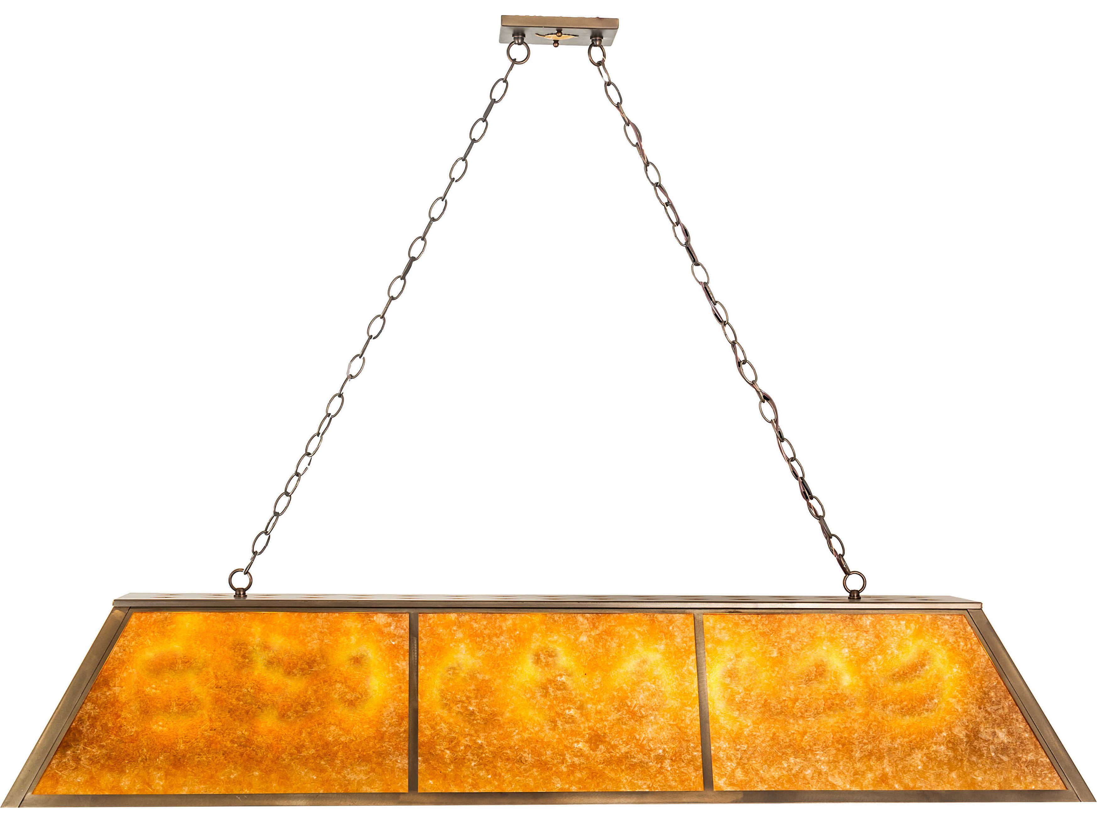 Meyda Tri-panel 9-Light Antique Copper Brown Island Pendant