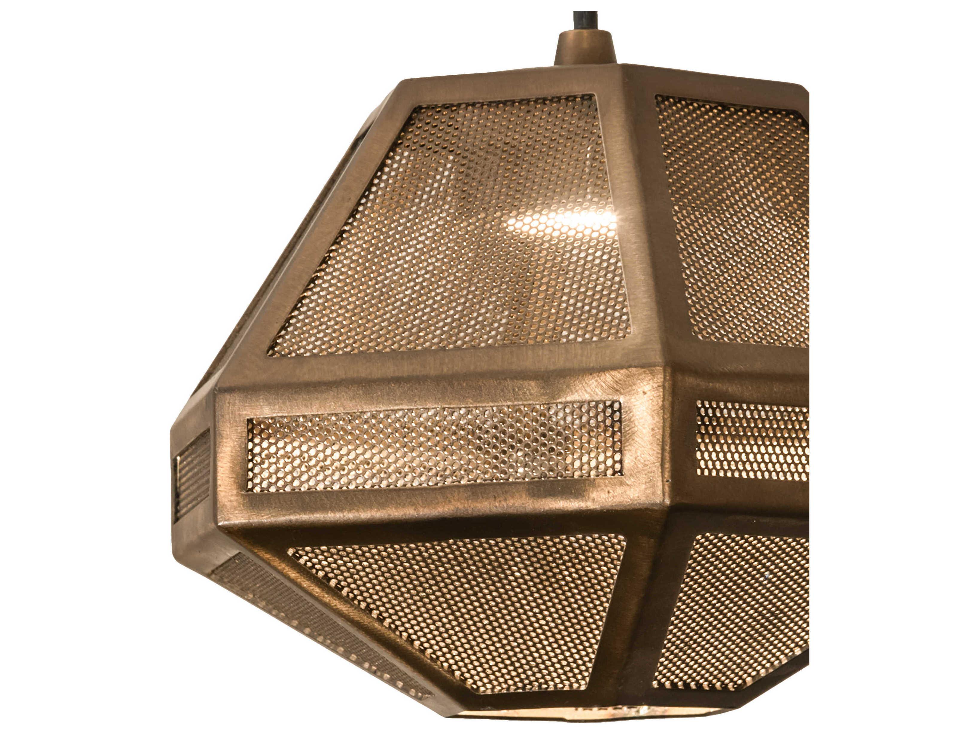 Meyda Nidos 1-Light Antique Copper LED Geometric Mini Pendant