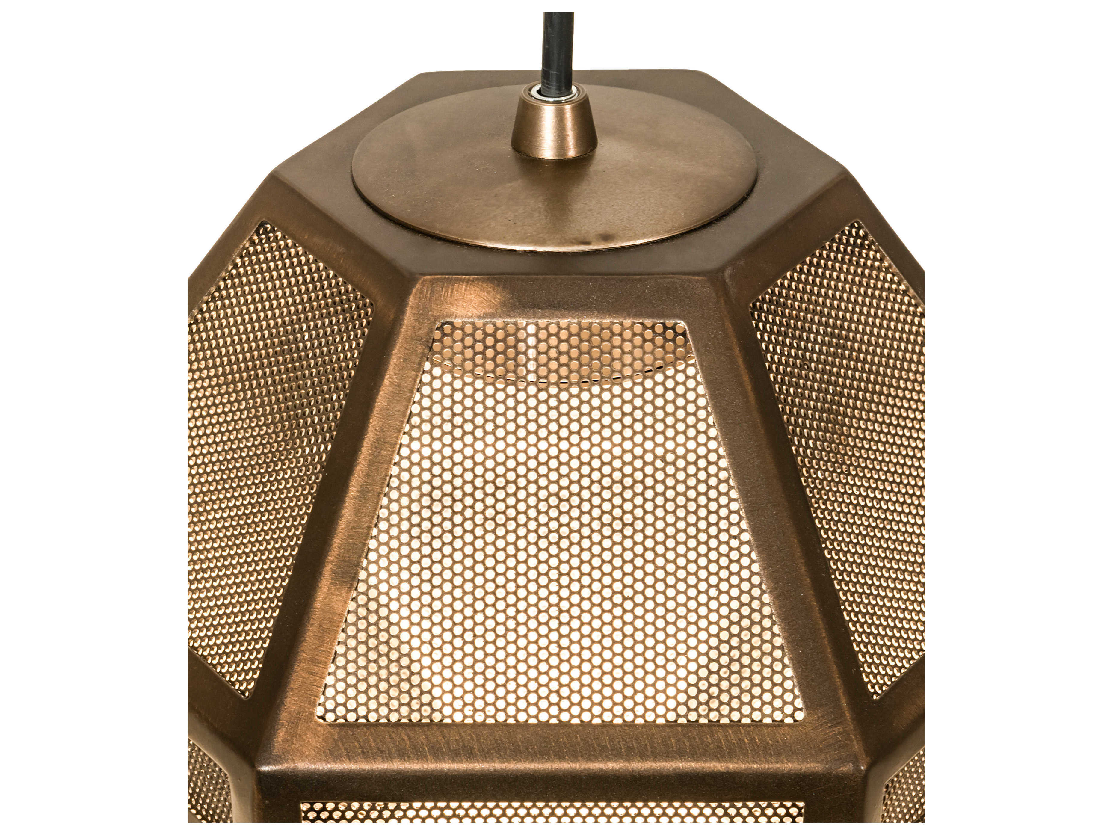 Meyda Nidos 1-Light Antique Copper LED Geometric Mini Pendant