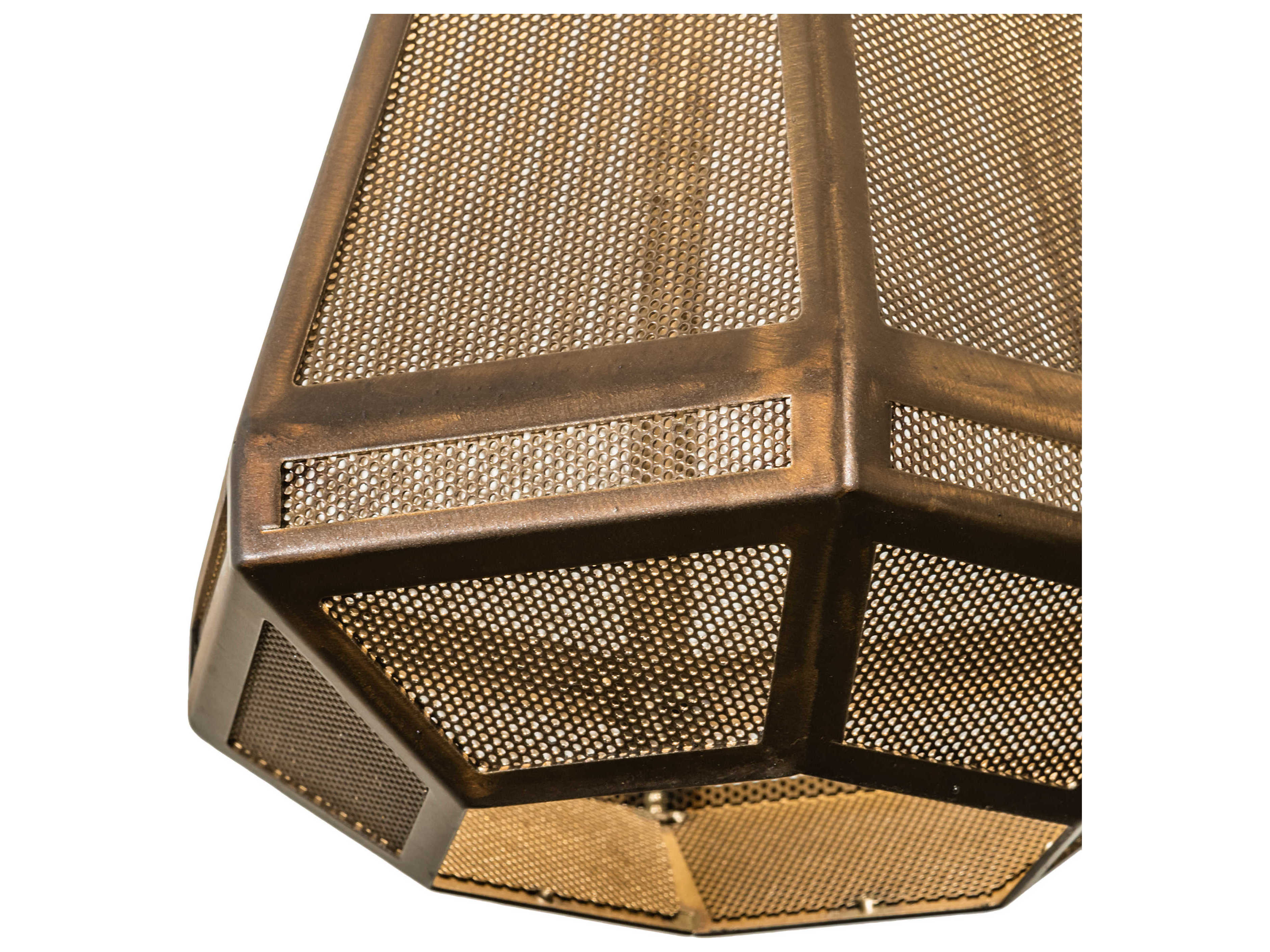 Meyda Nidos 1-Light Antique Copper LED Geometric Mini Pendant