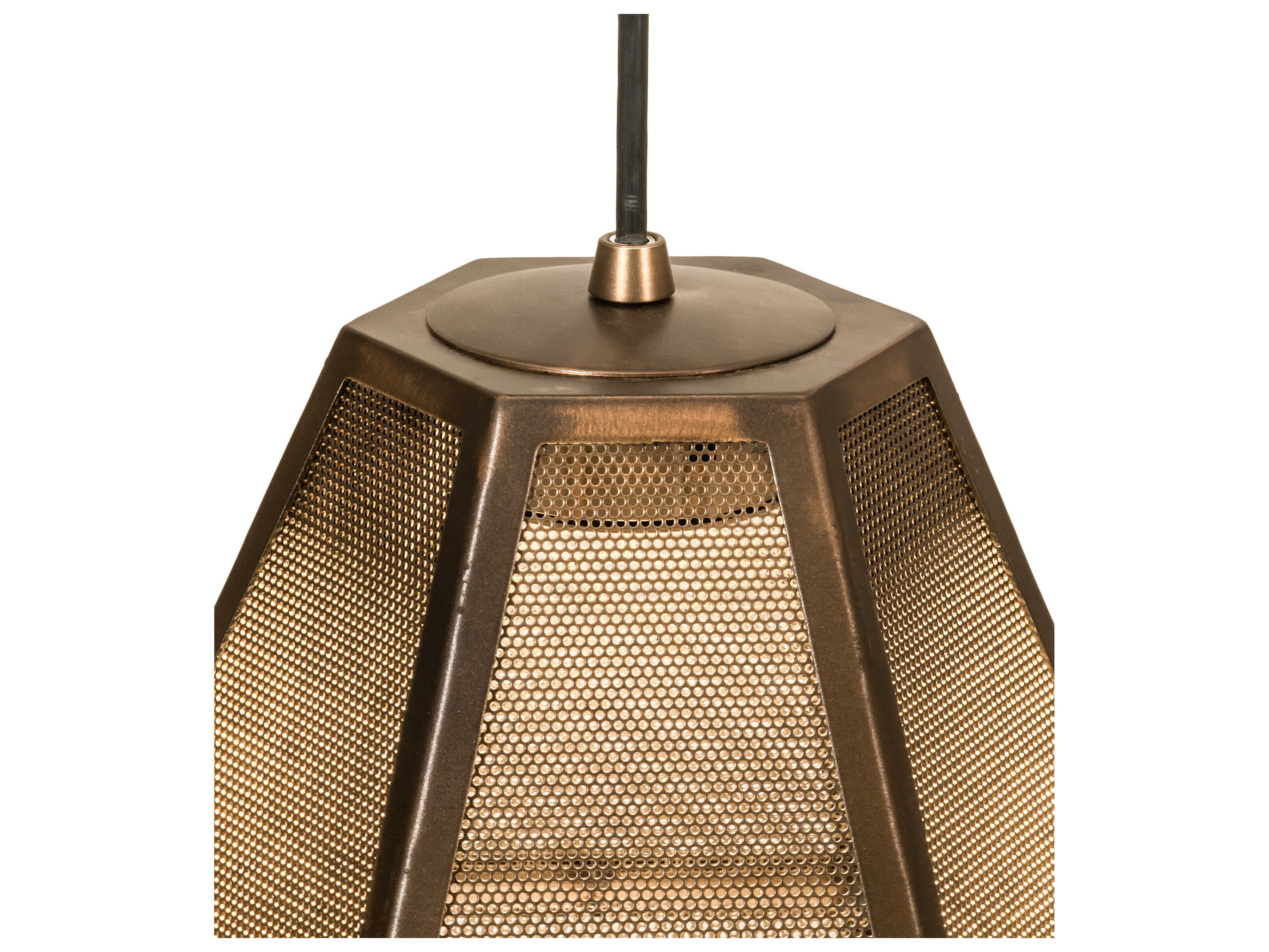 Meyda Nidos 1-Light Antique Copper LED Geometric Mini Pendant