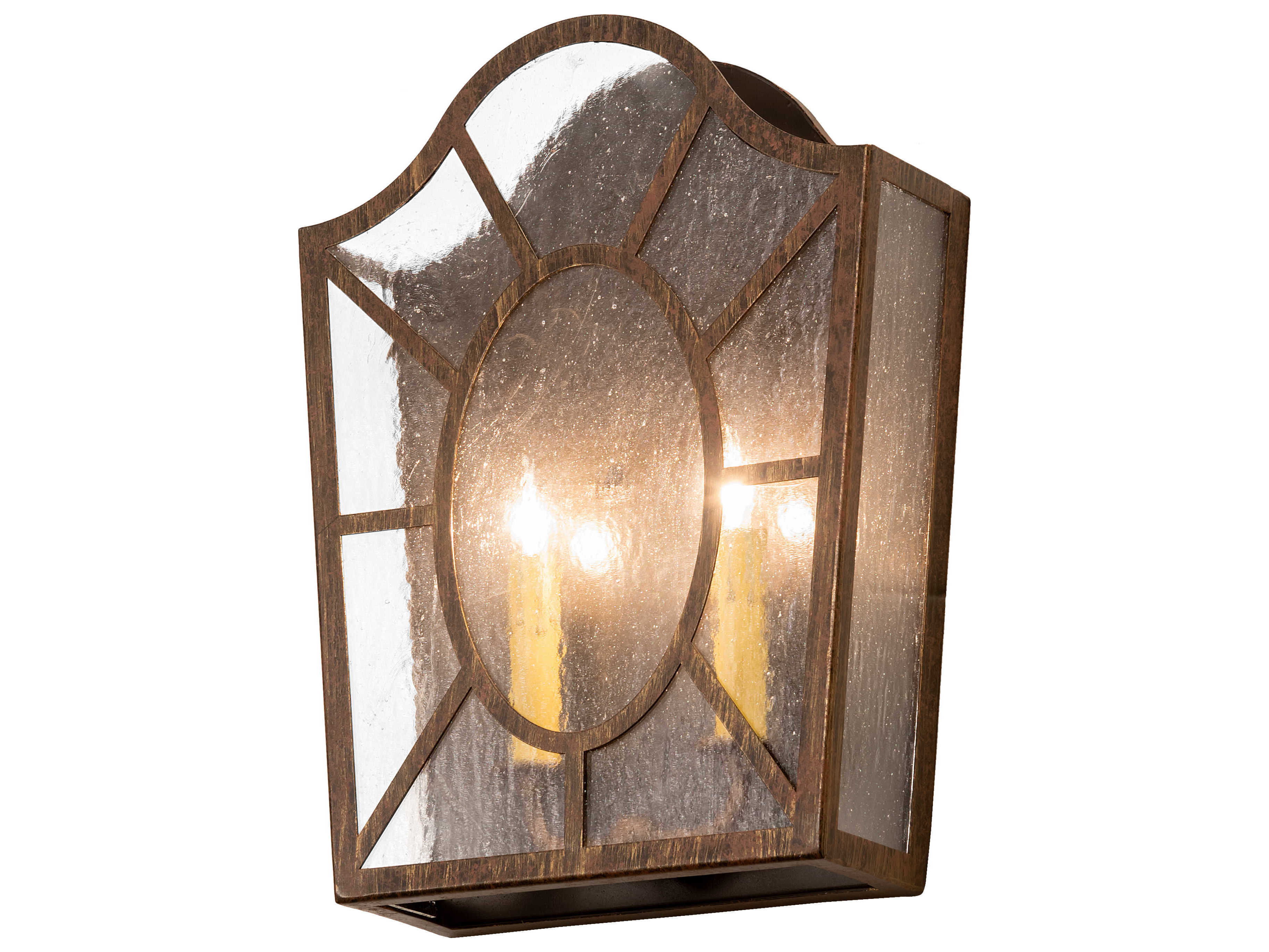 Meyda Austin 2-Light Cortez Gold Black Glass Wall Sconce