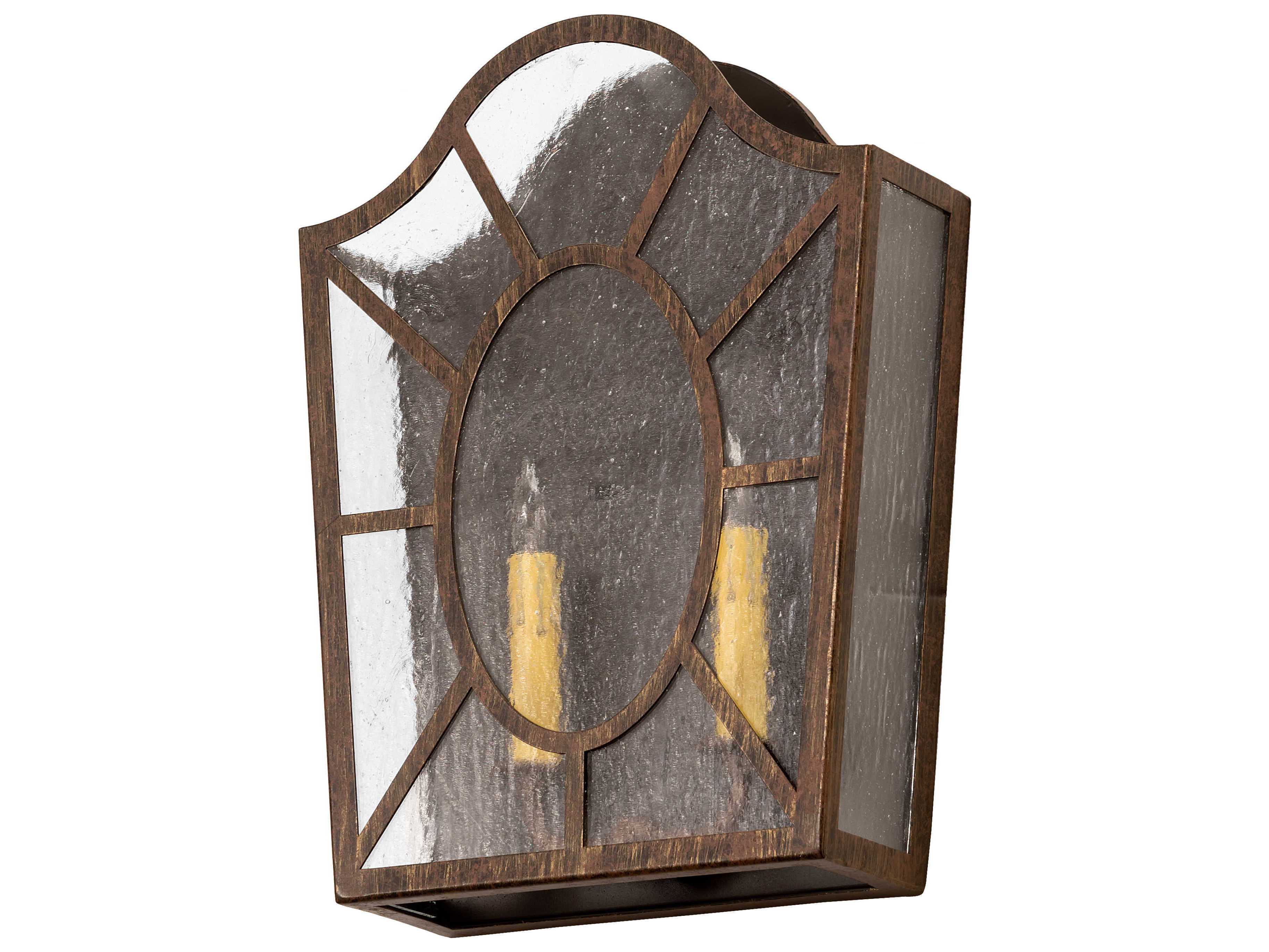 Meyda Austin 2-Light Cortez Gold Black Glass Wall Sconce