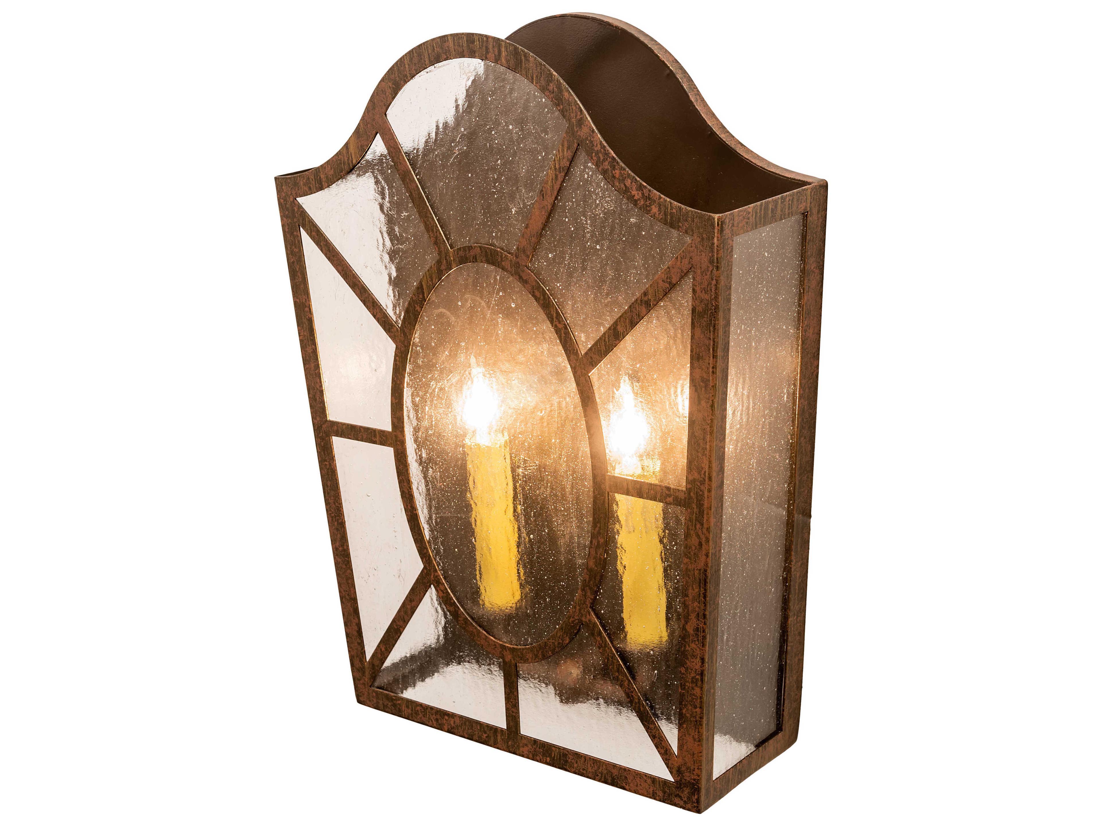 Meyda Austin 2-Light Cortez Gold Black Glass Wall Sconce