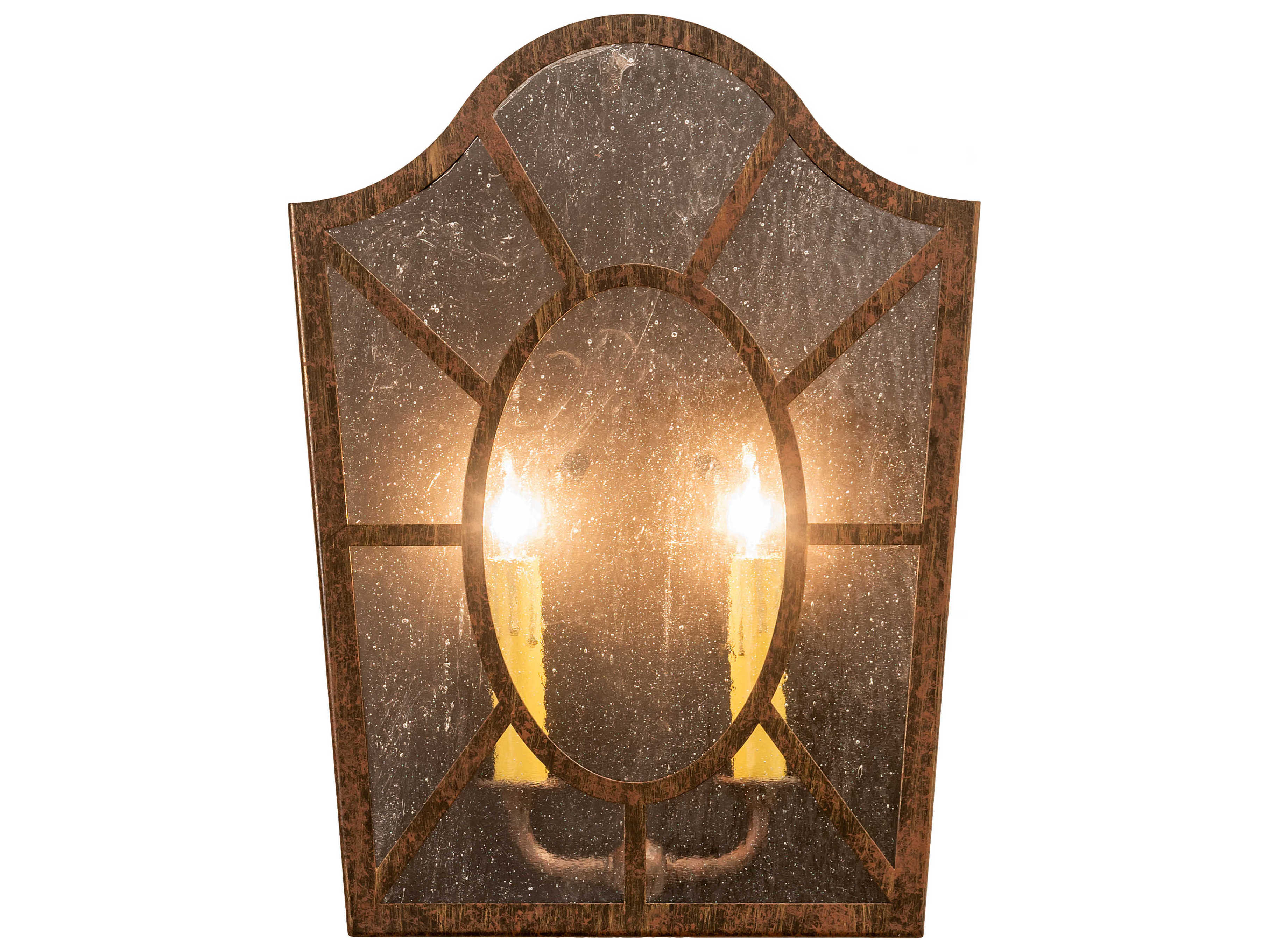 Meyda Austin 2-Light Cortez Gold Black Glass Wall Sconce