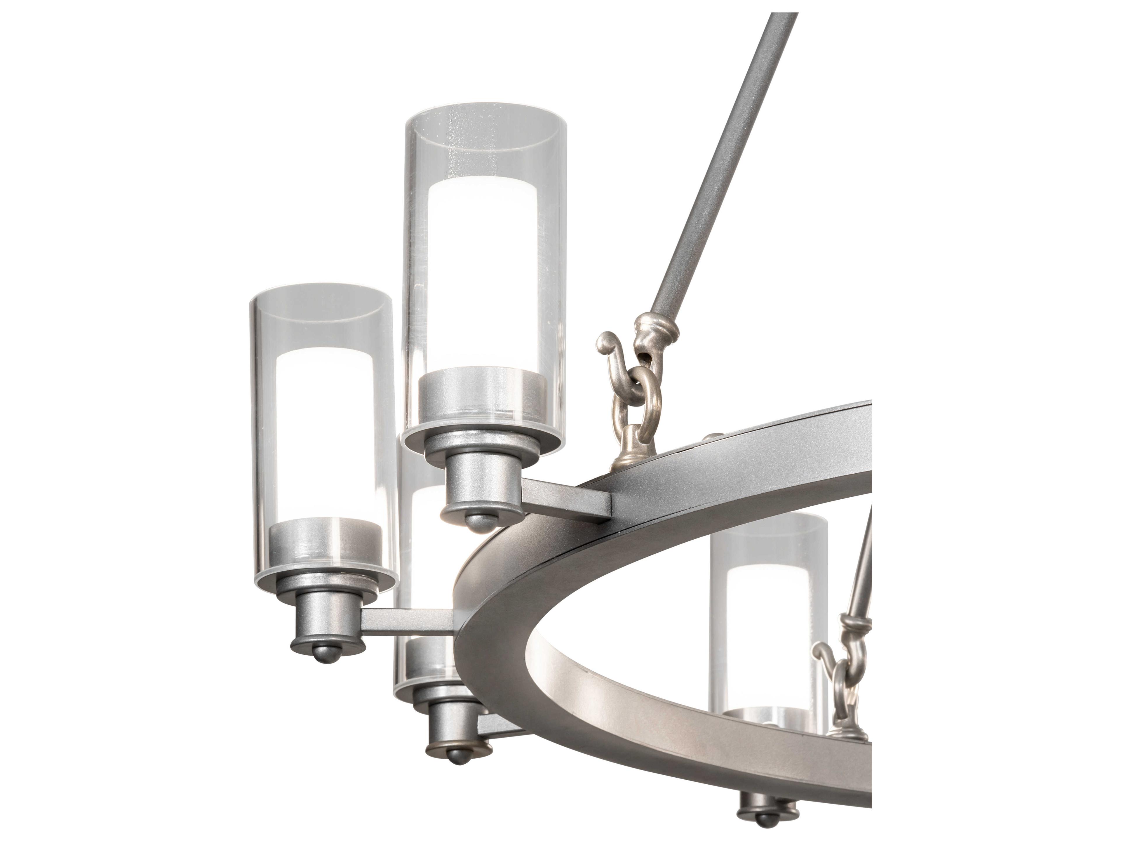 Meyda Loxley Strip Sparkle Silver LED Cylinder Round Chandelier