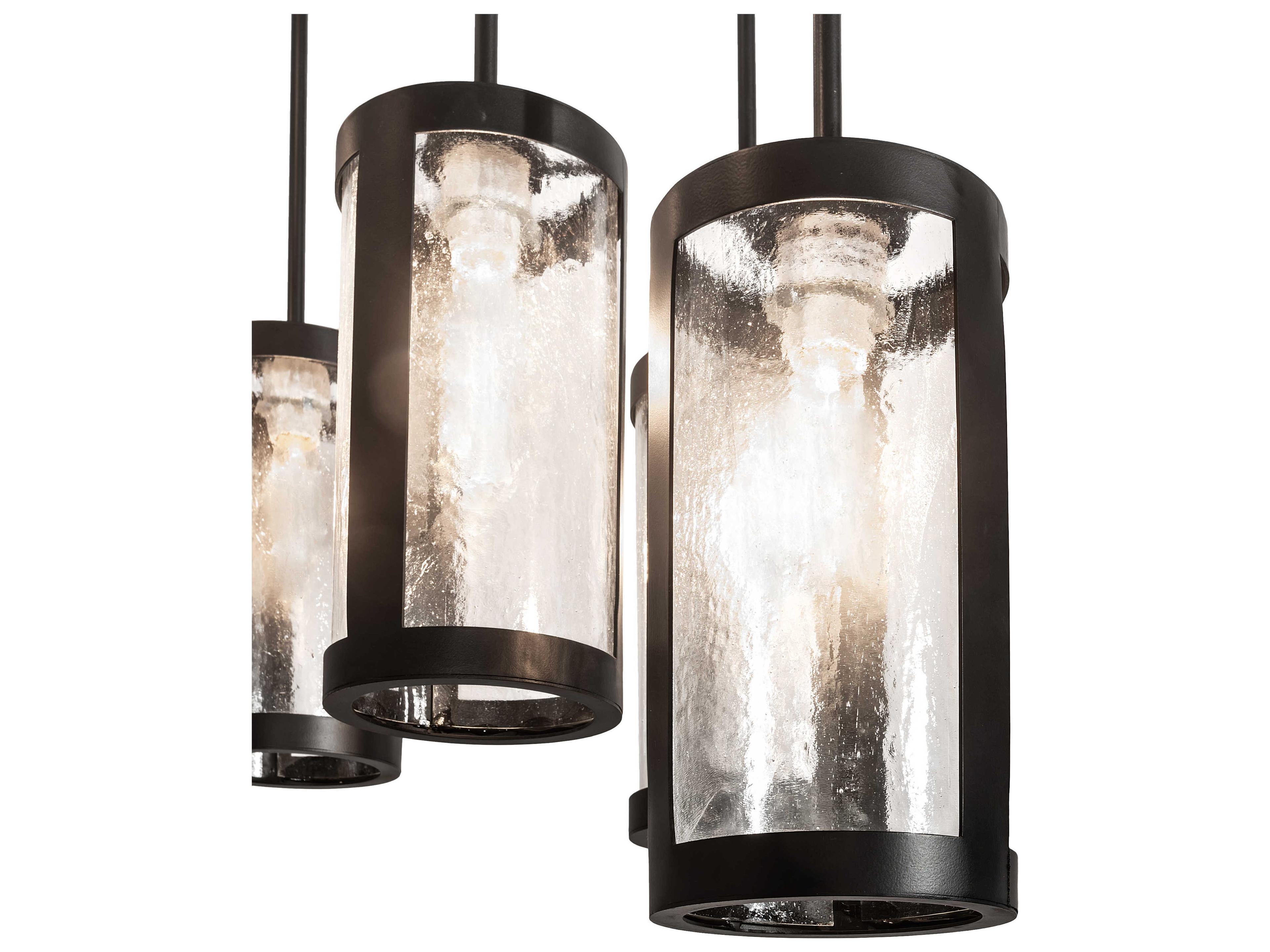 Meyda Cartier 9-Light Black Clear Seedy Glass Cylinder Pendant