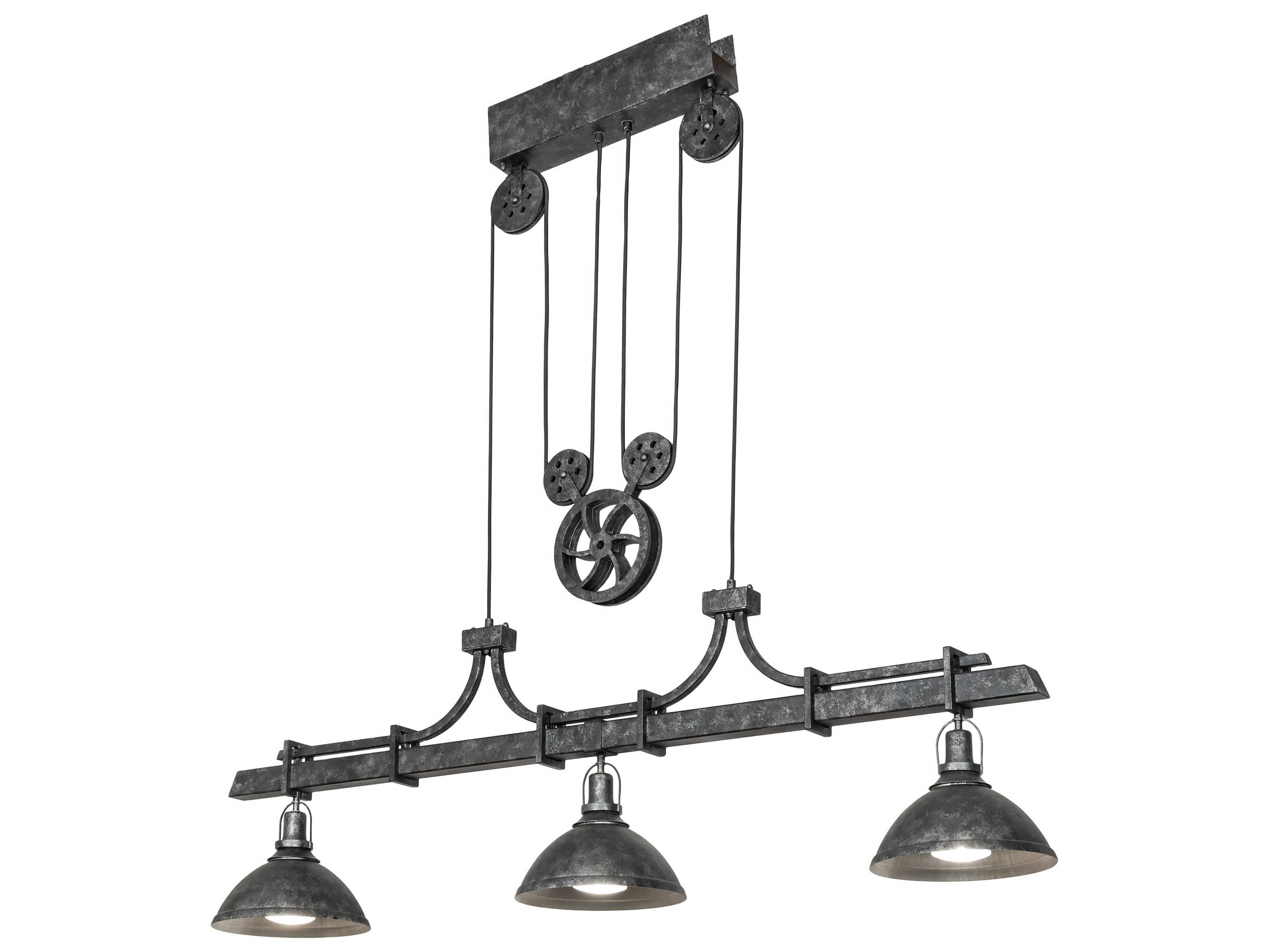 Meyda Melrose Barlett 3-Light Black Grey Bell Island Pendant