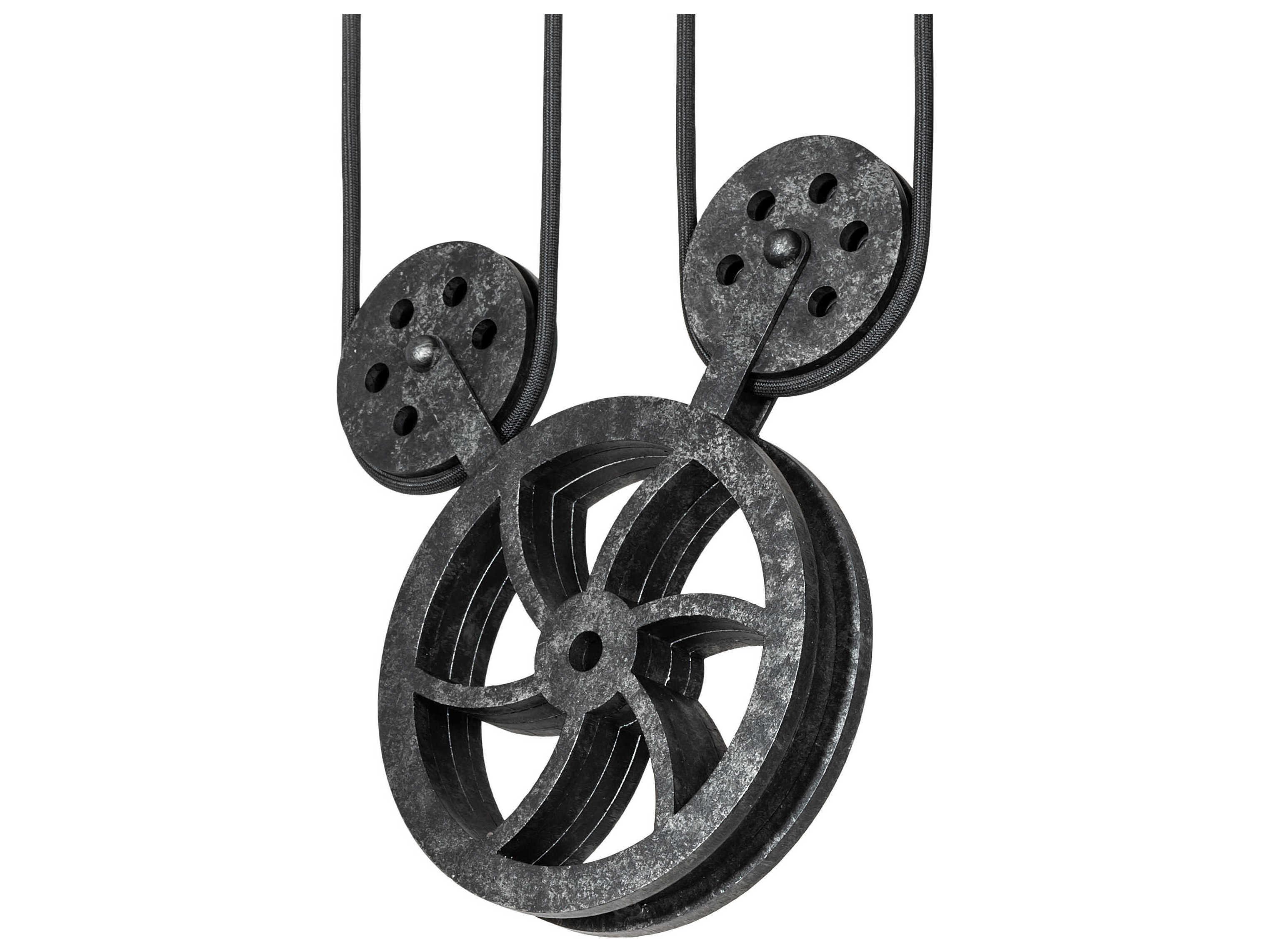 Meyda Melrose Barlett 3-Light Black Grey Bell Island Pendant