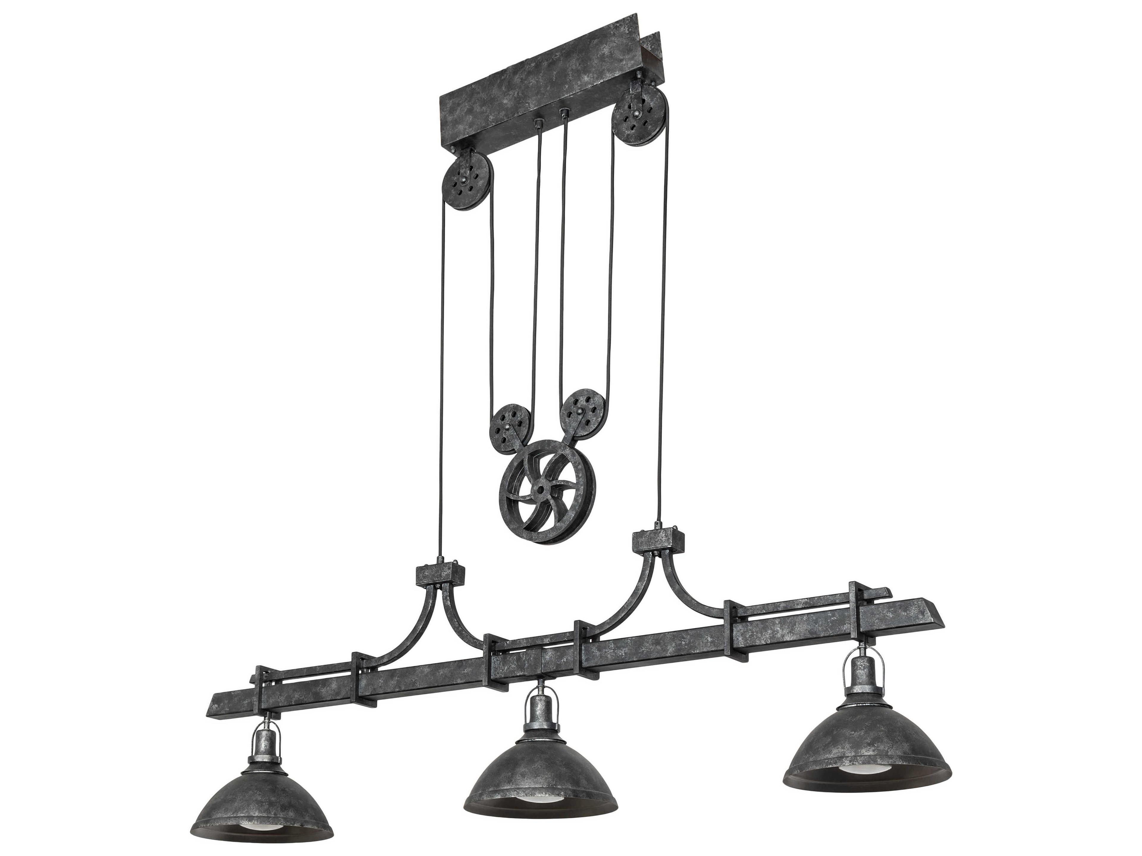 Meyda Melrose Barlett 3-Light Black Grey Bell Island Pendant
