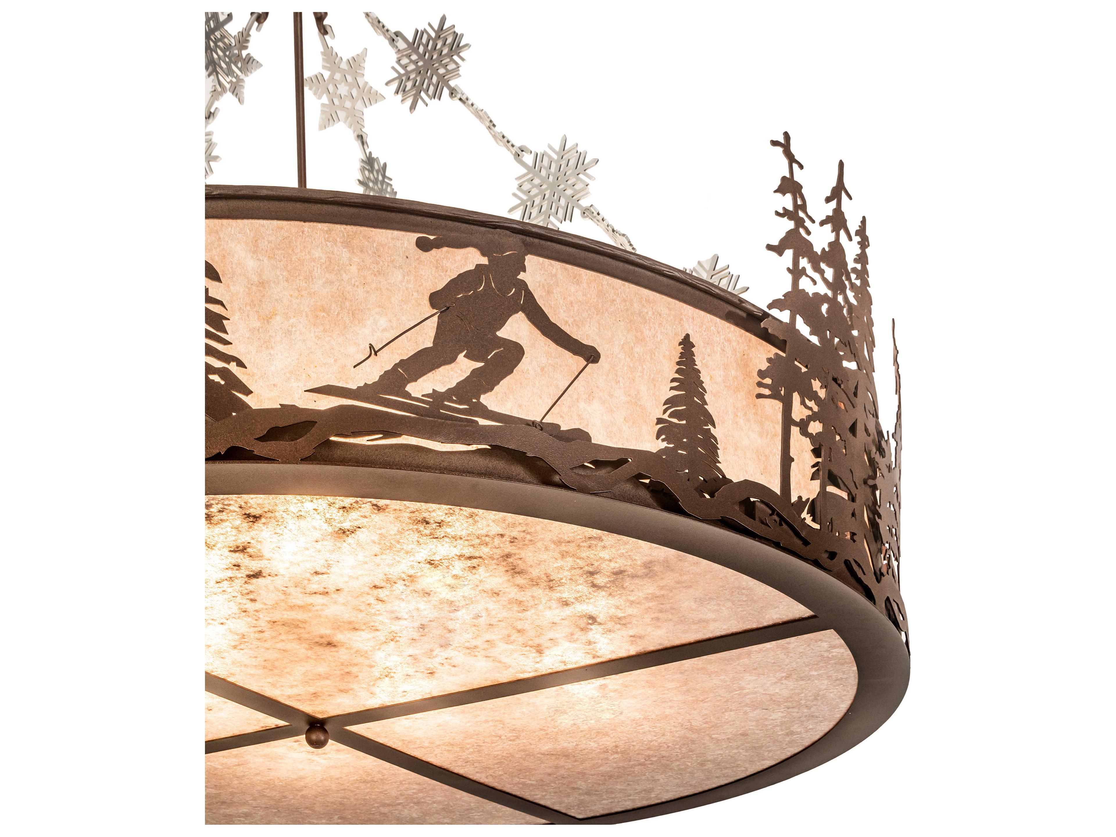 Meyda Alpine 8-Light Brown Glass Drum Pendant