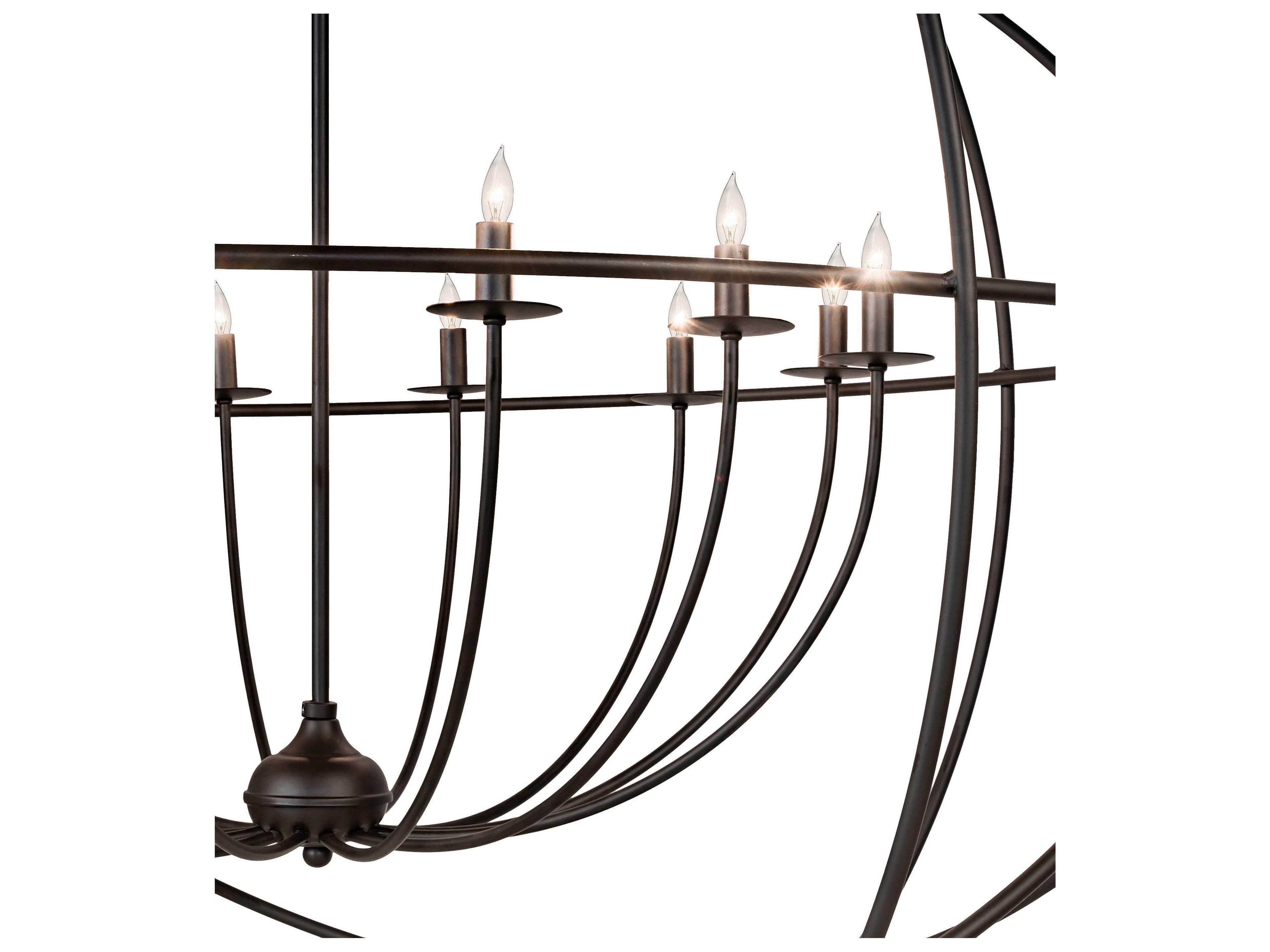 Meyda Atom Enerjisi 12-Light Oil Rubbed Bronze Candelabra Geometric Chandelier