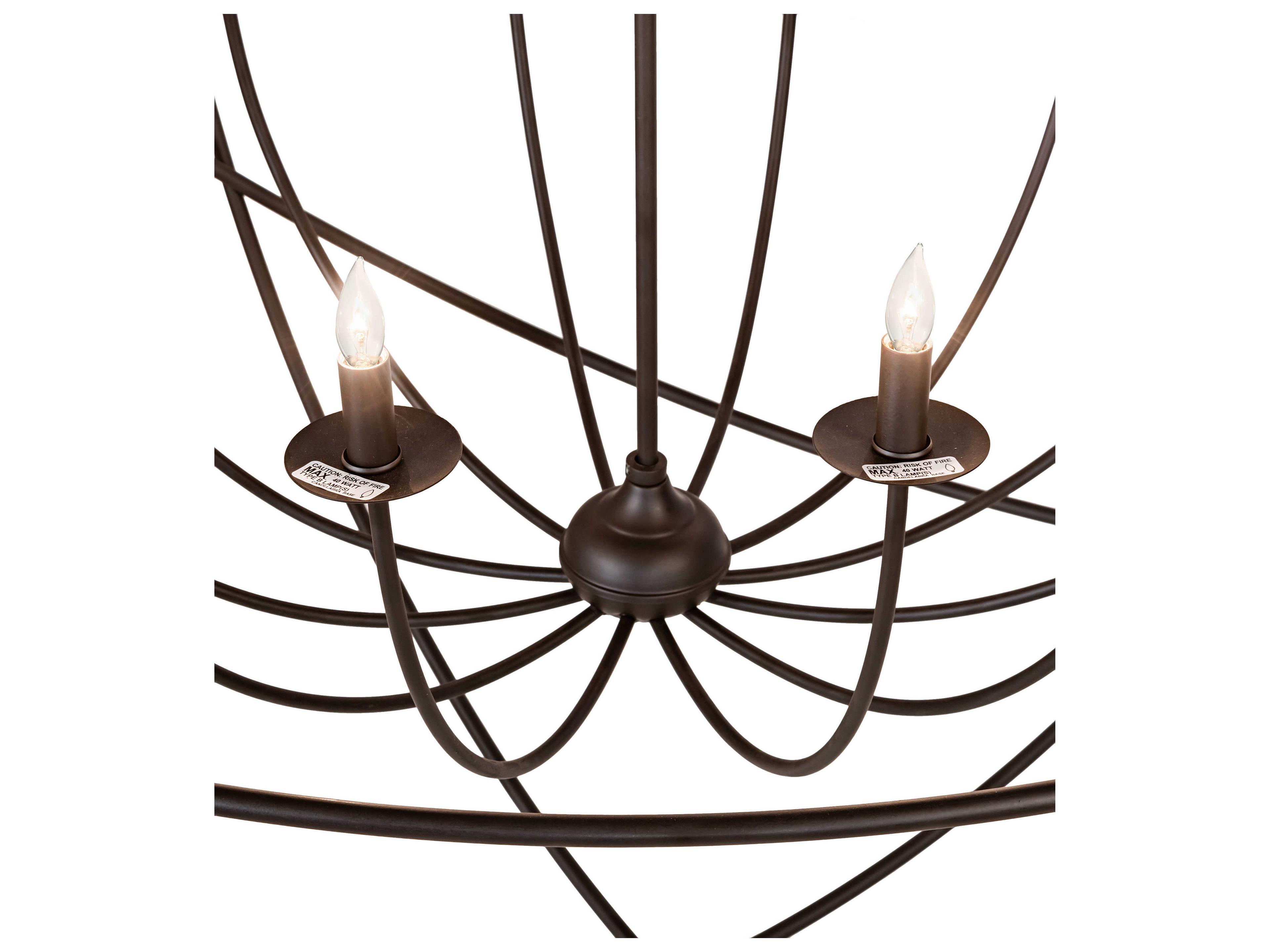 Meyda Atom Enerjisi 12-Light Oil Rubbed Bronze Candelabra Geometric Chandelier